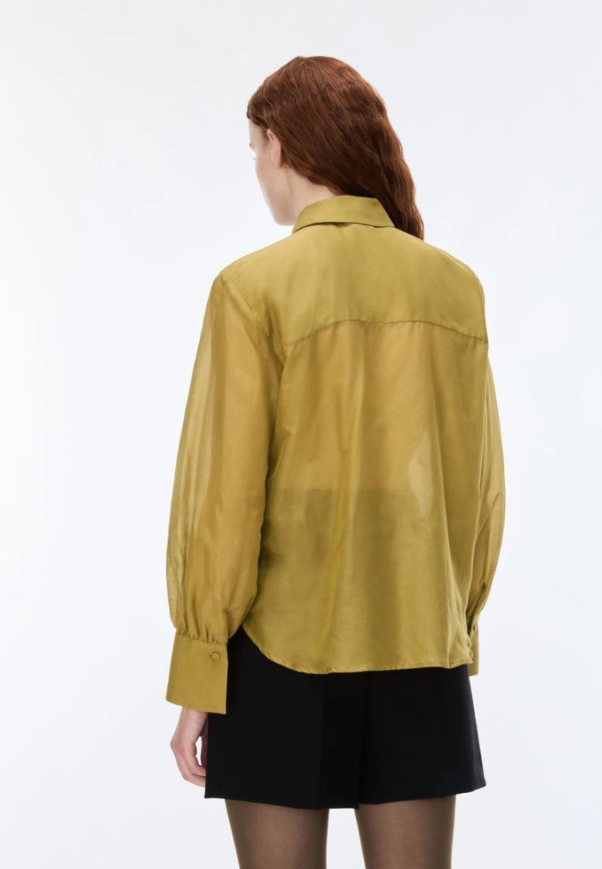 iBlues - Camicia dritta in misto seta Verde Olio
