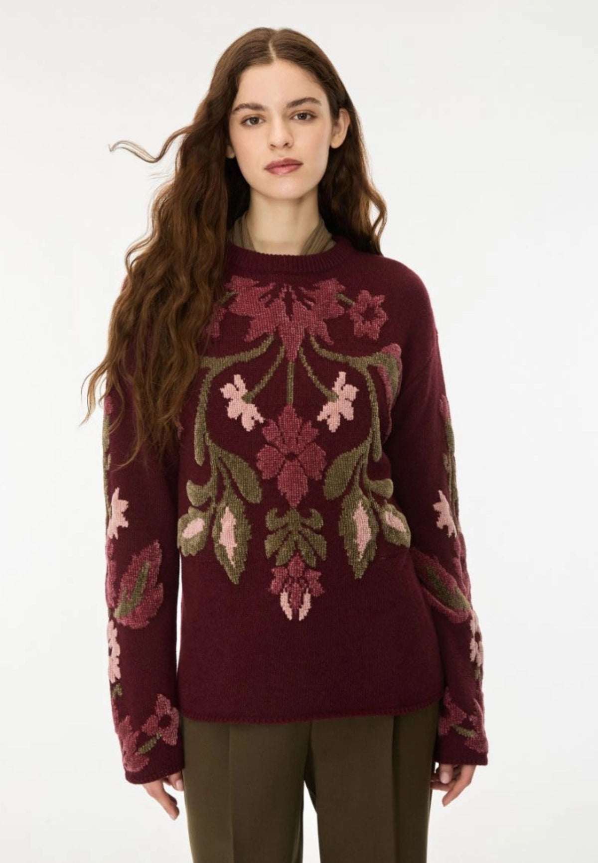 iBlues - Maglia floreale effetto 3D Rosso Vino
