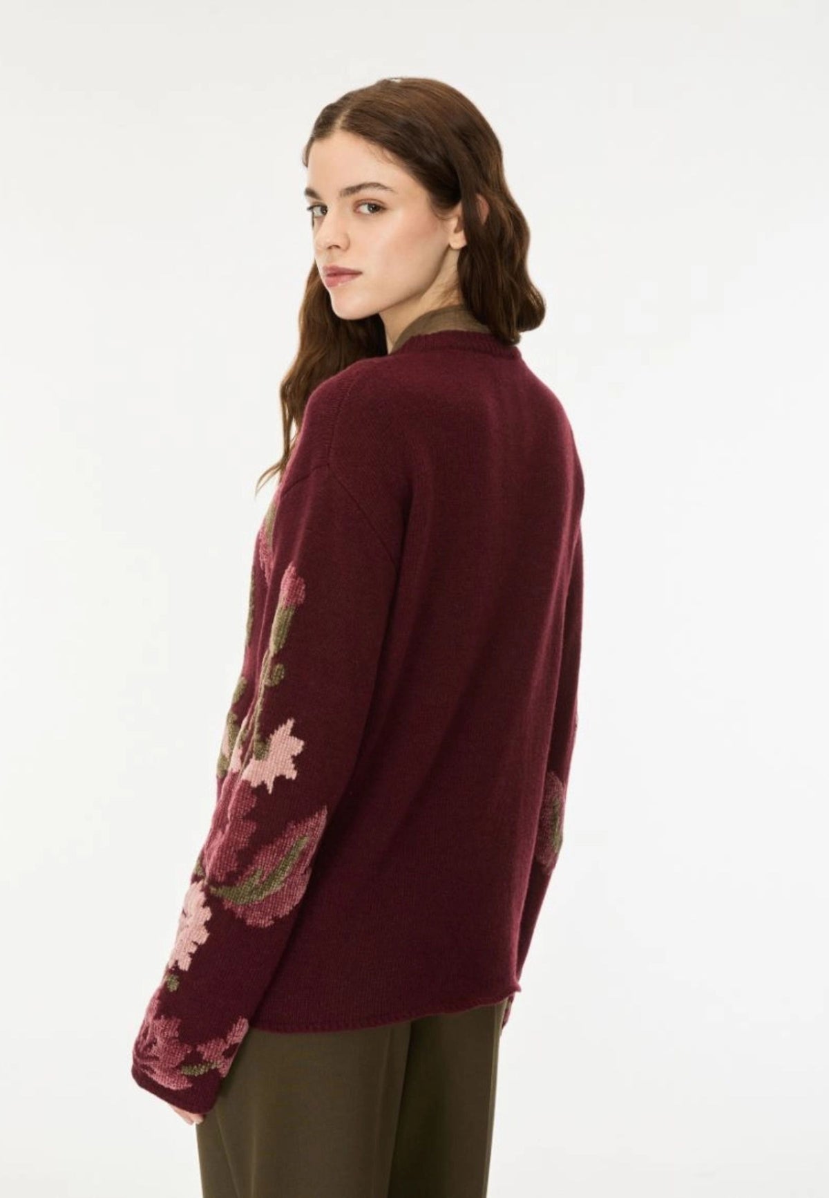 iBlues - Maglia floreale effetto 3D Rosso Vino