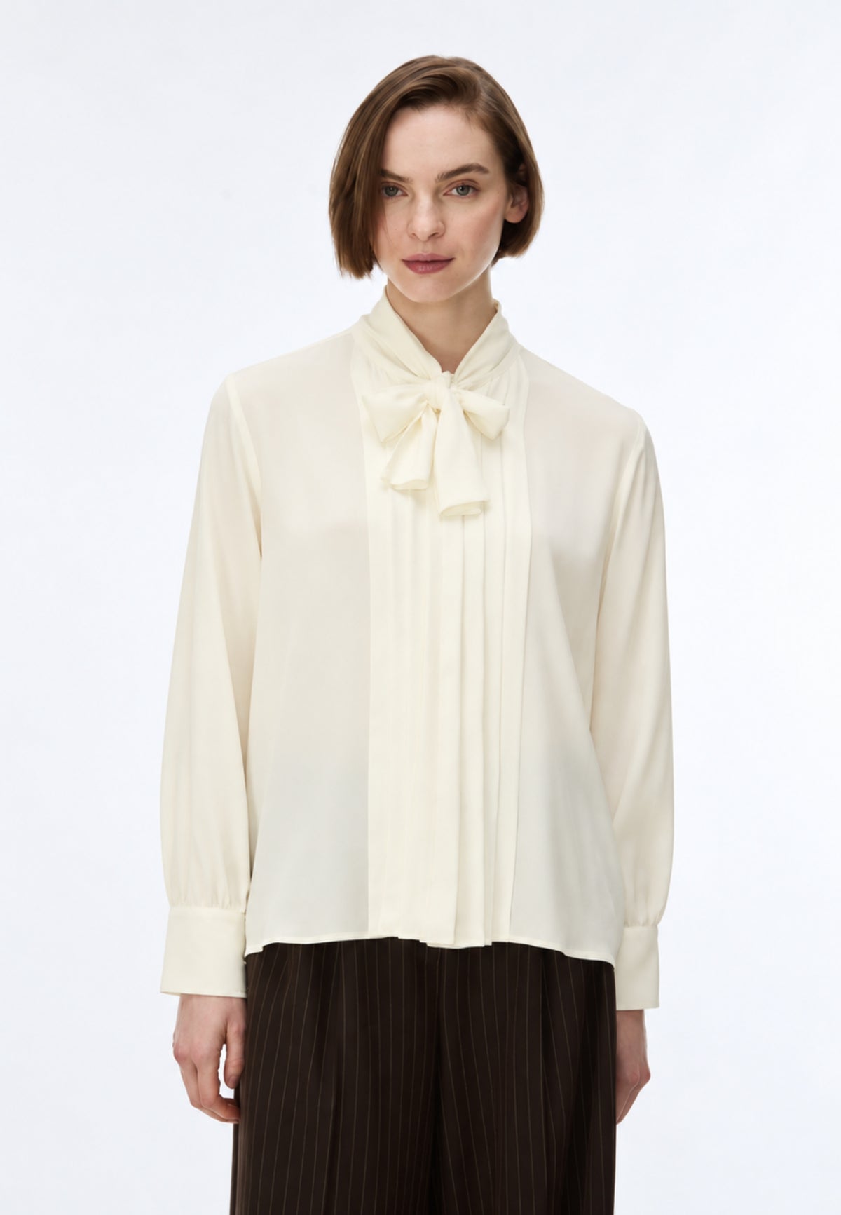 iBlues - Camicia in crêpe de Chine misto seta con sciarpina