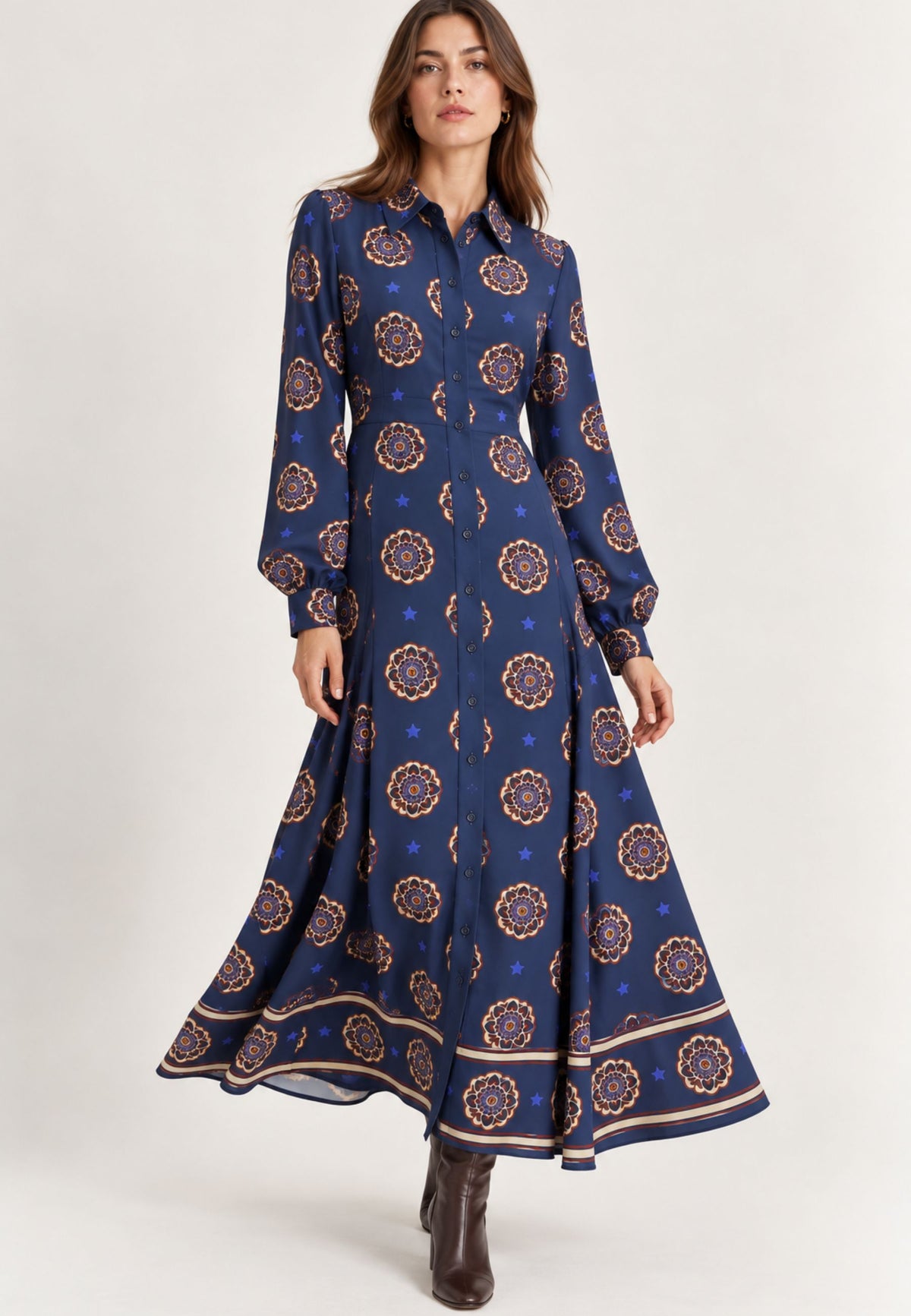 iBlues - Abito lungo Twill di viscosa stampato