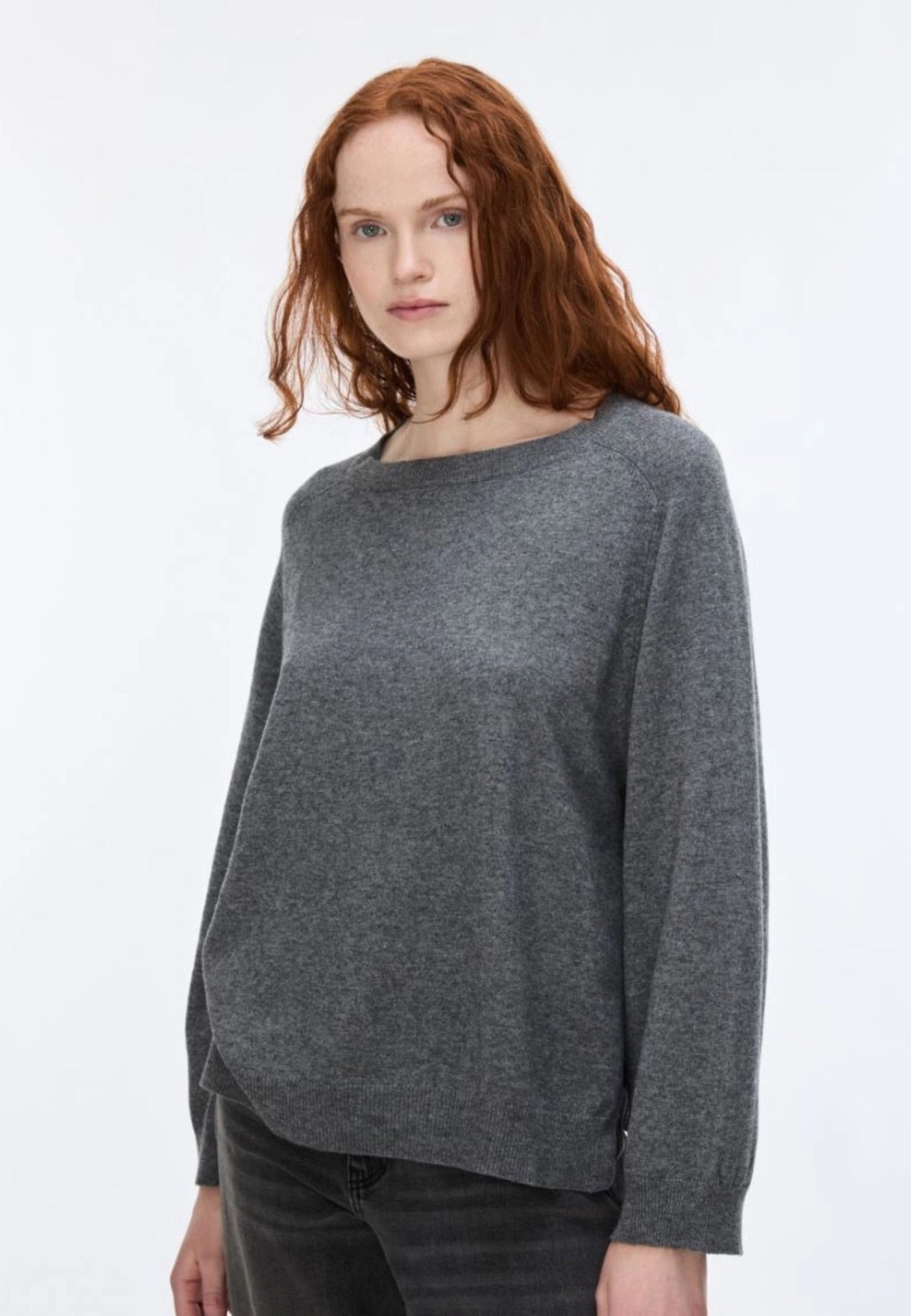 iBlues - Maglia Dritta in Misto Cashmere Grigio Melange
