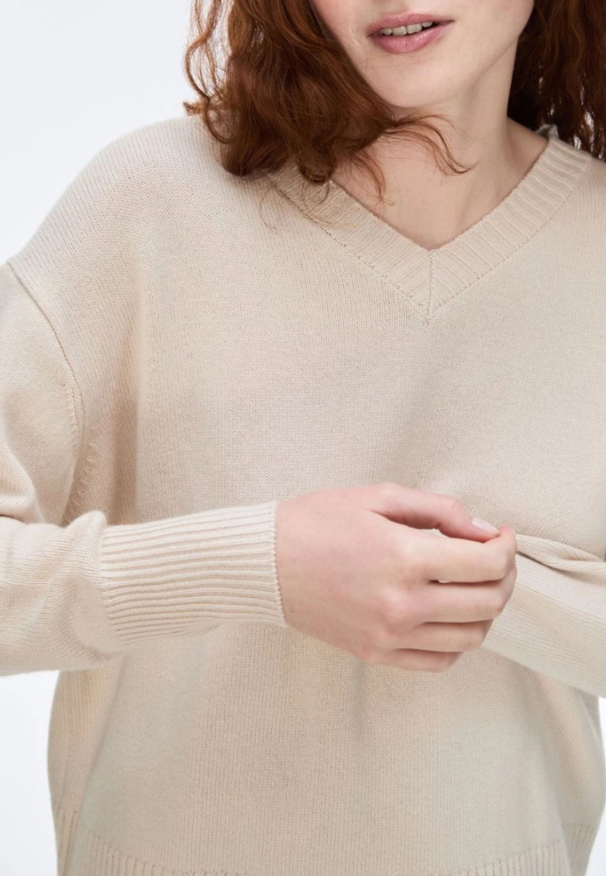 iBlues - Maglia a V in Misto Cashmere Panna