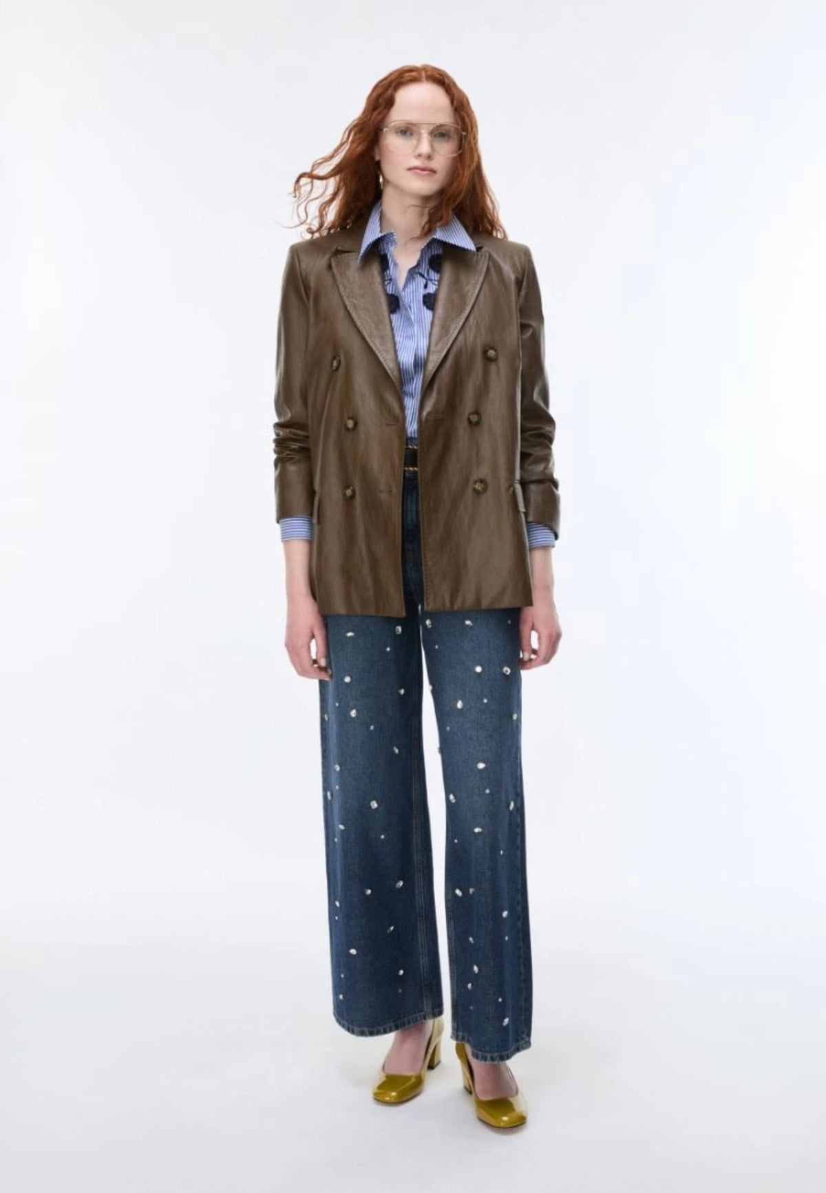iBlues - Blazer in Tessuto Spalmato Marrone