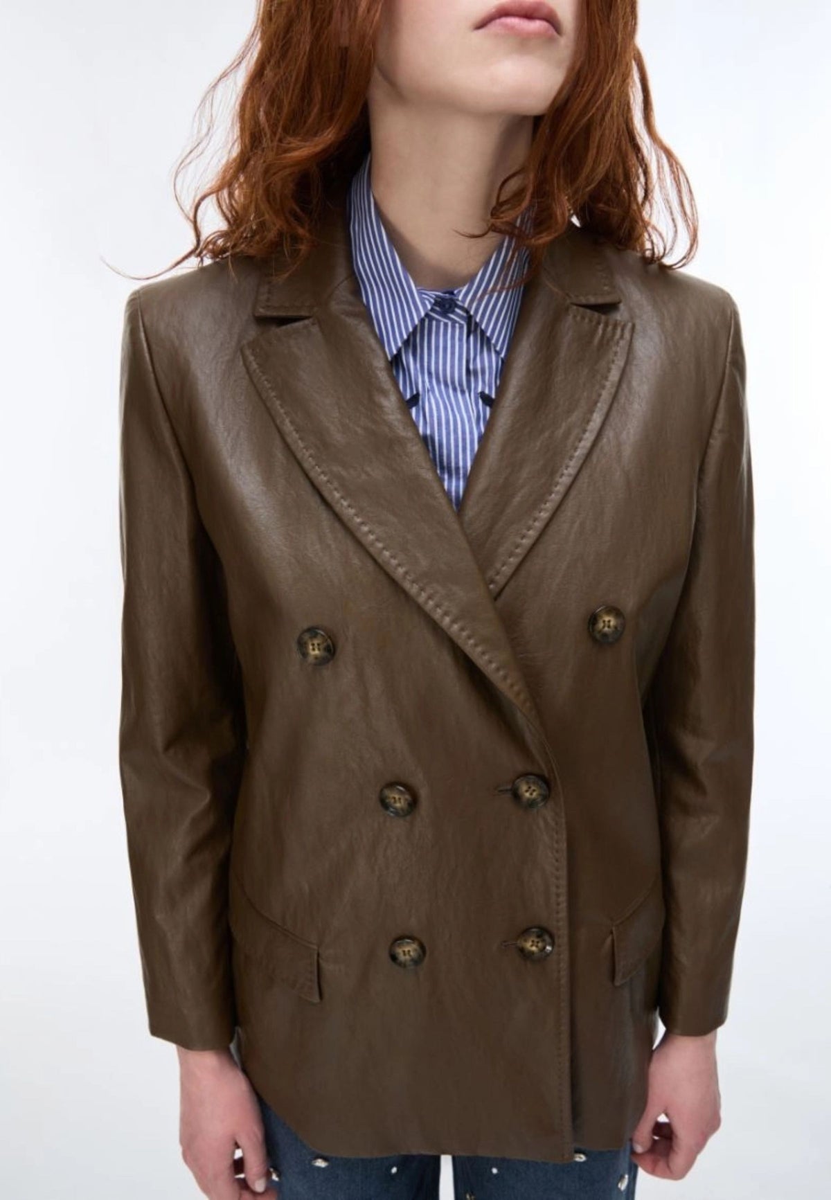 iBlues - Blazer in Tessuto Spalmato Marrone