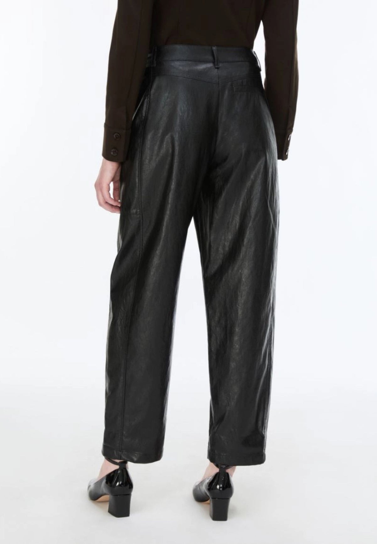 iBlues - Pantaloni Barrel in Tessuto Spalmato Nero