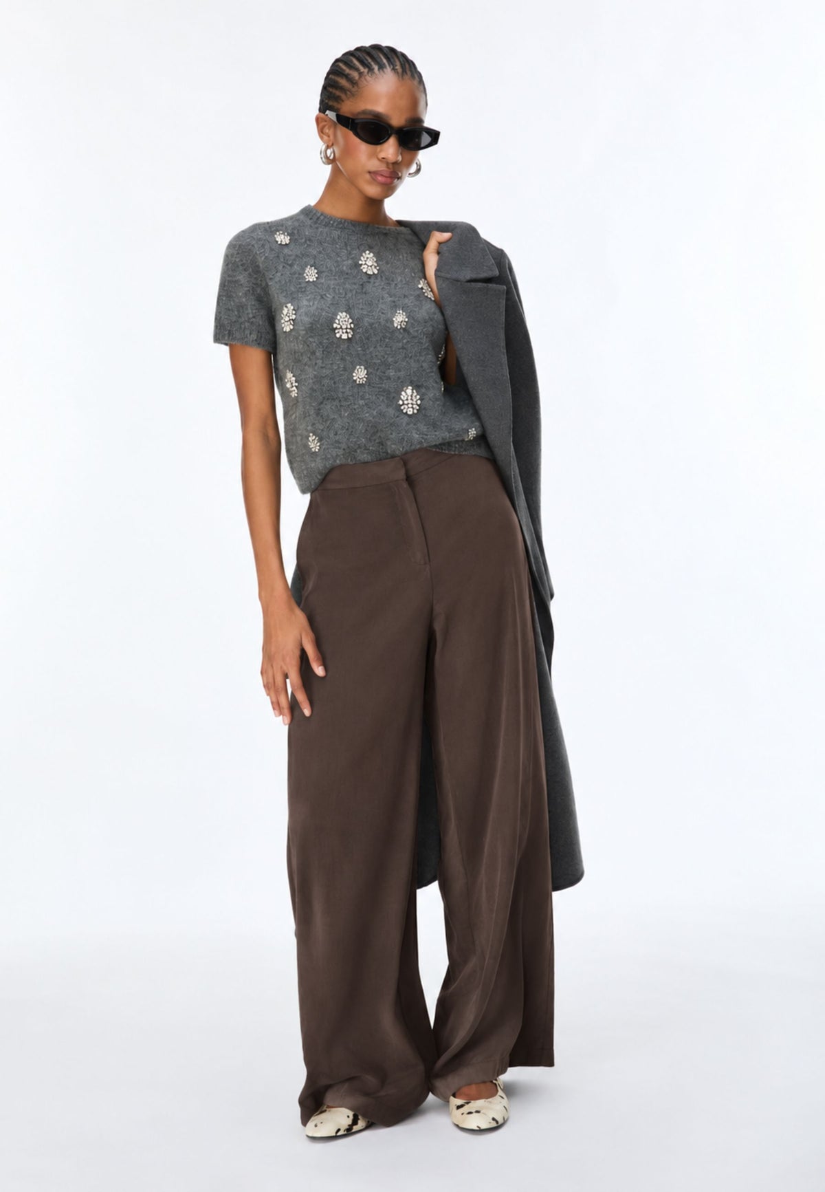 iBlues - Pantaloni Wide Leg in Viscosa e Lyocell