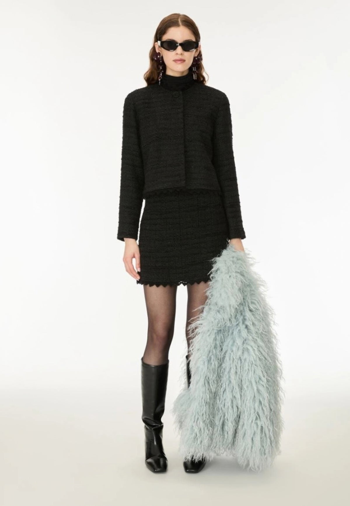 iBLUES - Gonna Corta ad A in Tweed Nero