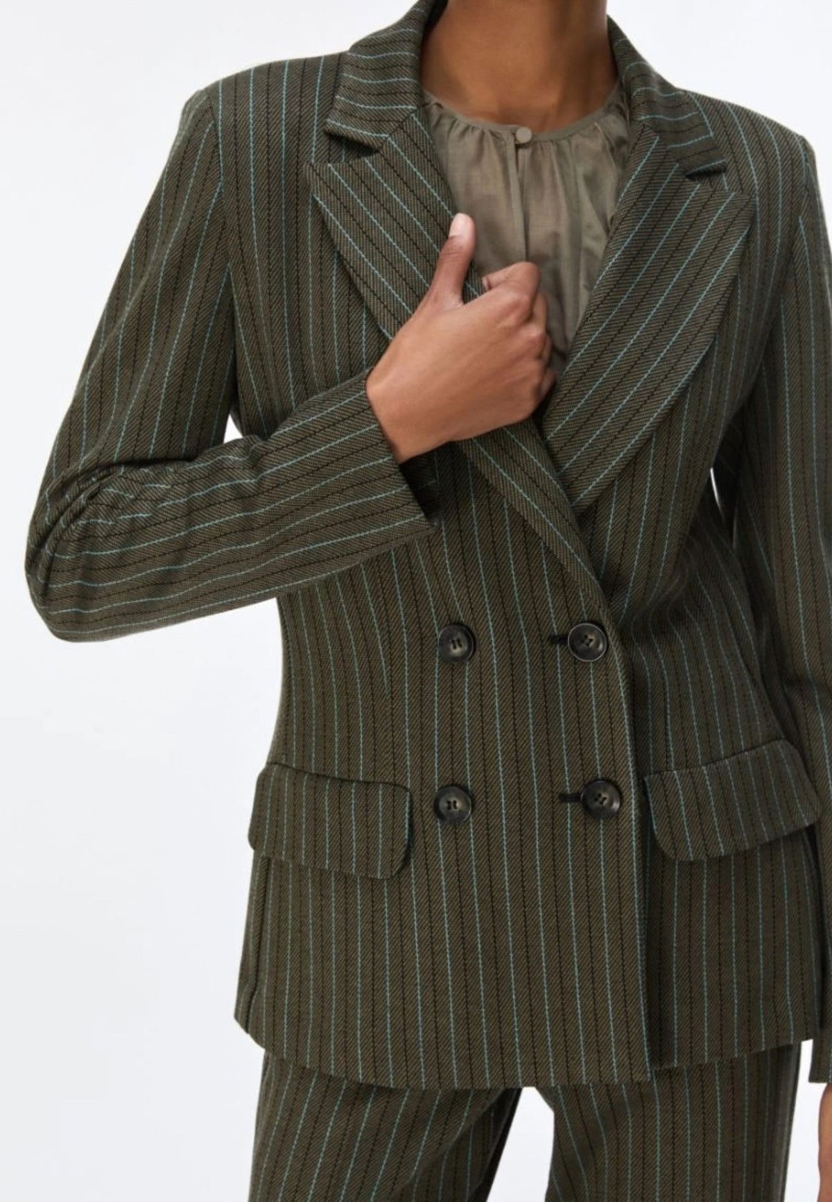 iBlues Blazer Doppiopetto in Jersey Jacquard - Kaki