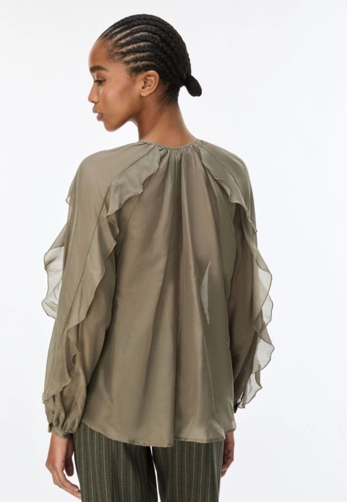 iBlues Blusa in Misto Seta con Rouches