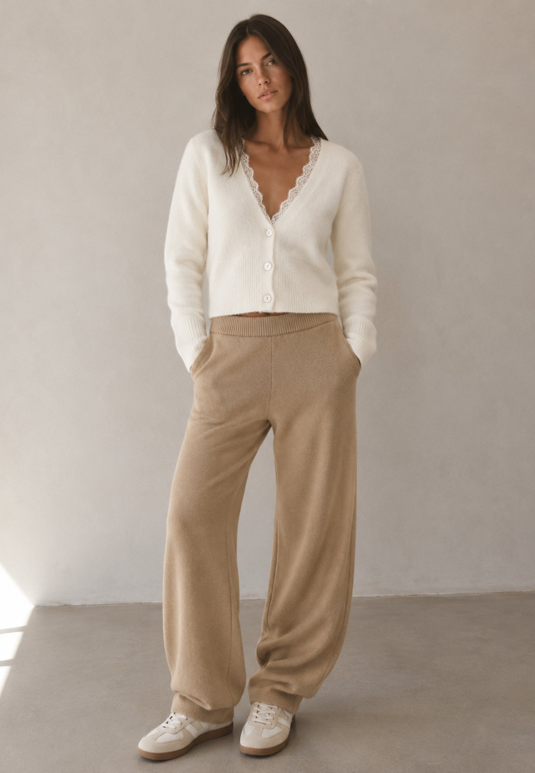 Imperial - Cardigan in maglia con pizzo