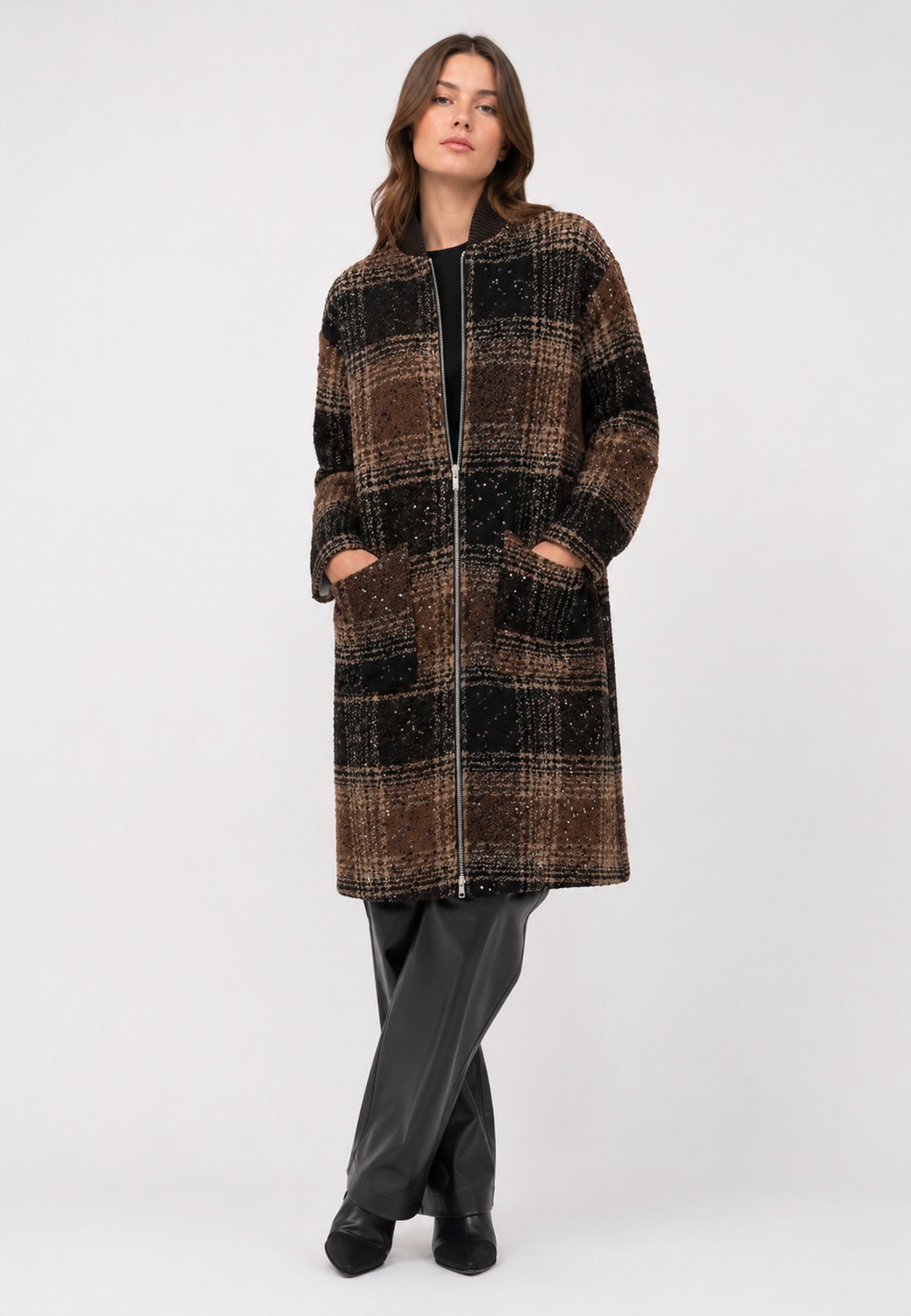 Imperial Cappotto Bomber Check con Paillettes