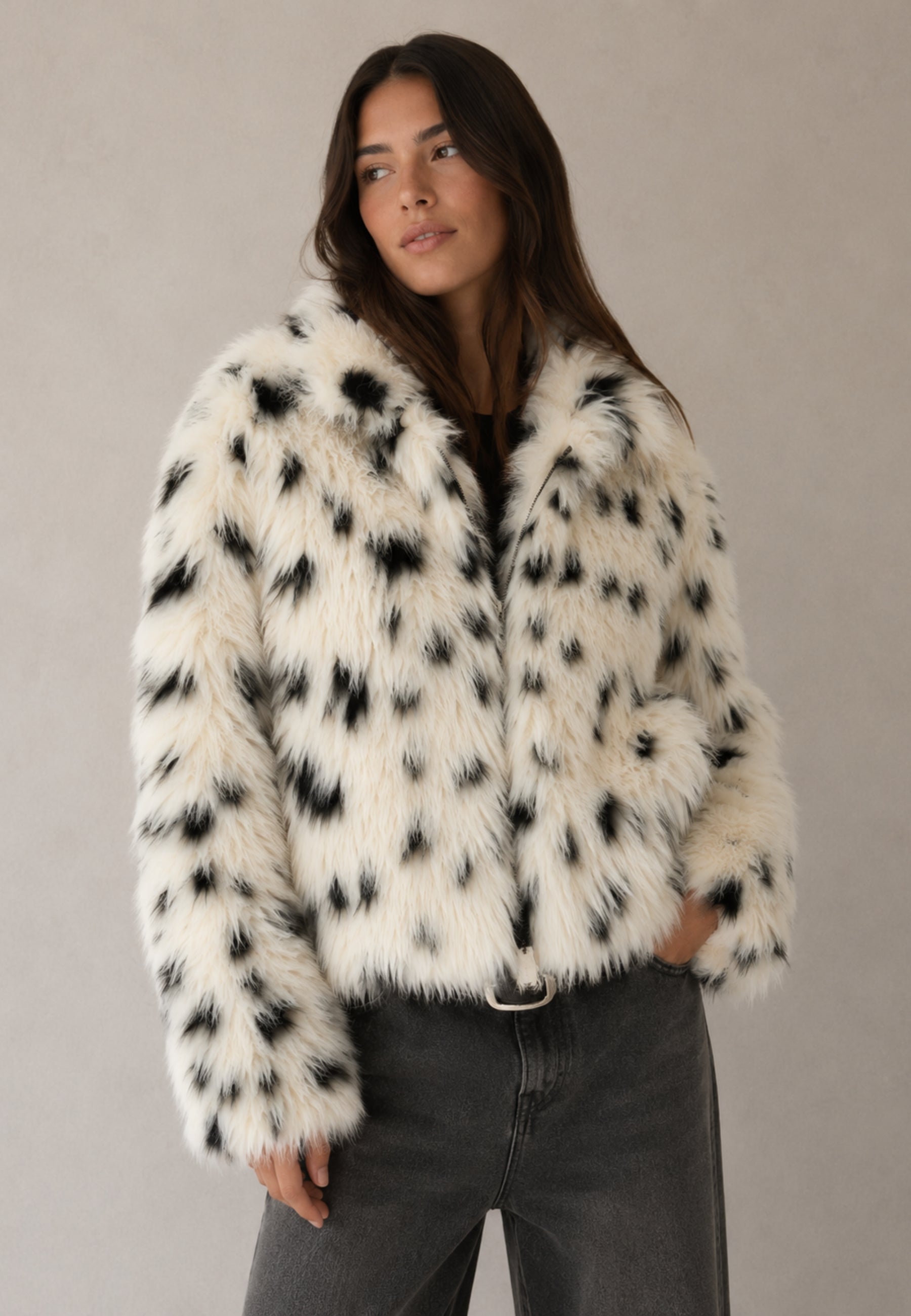 Imperial Giacca in eco pelliccia animalier