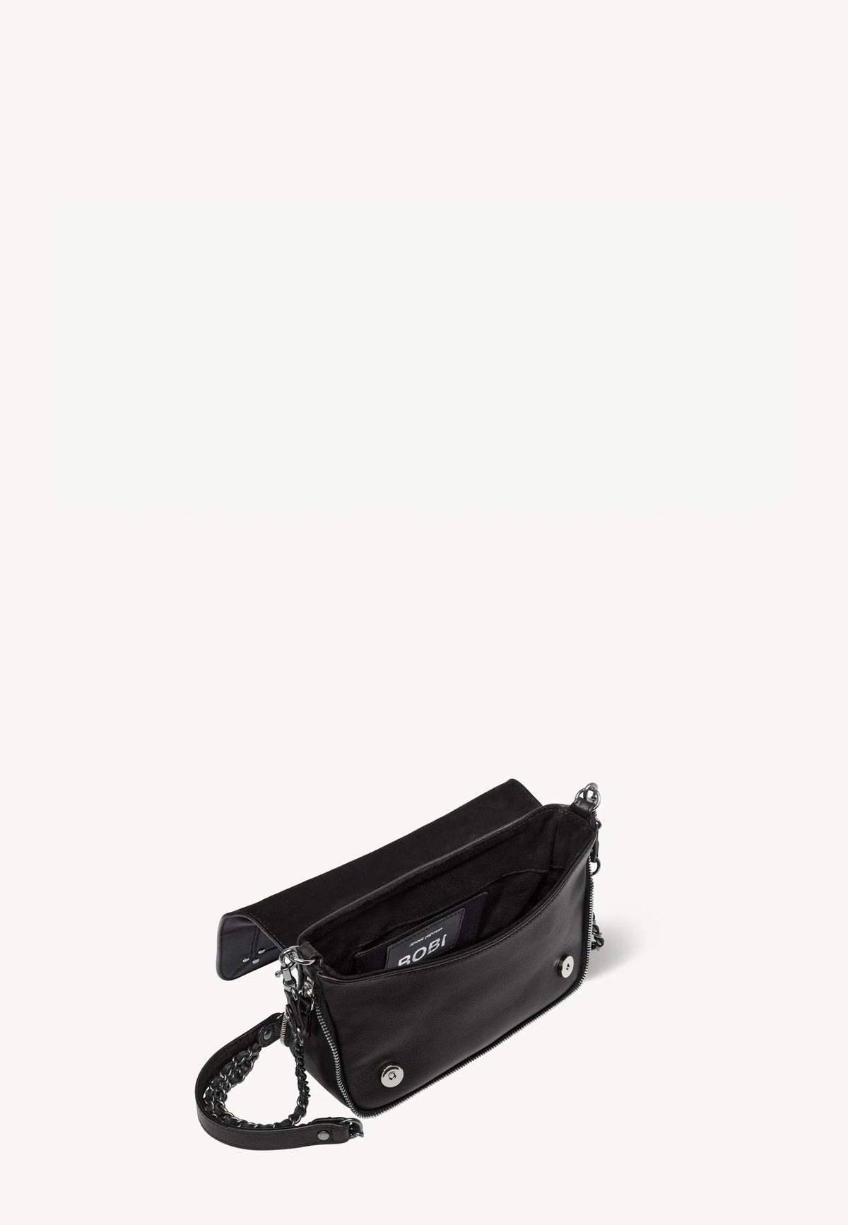 Jérôme Dreyfuss - Borsa Bobi S in pelle nera con dettagli argento