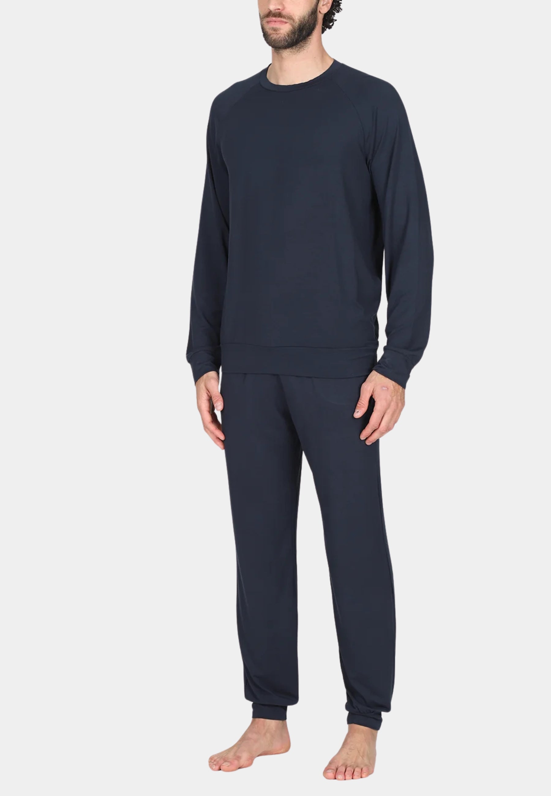 Julipet - Pigiama Uomo Girocollo in Cotone e Micromodal Blu