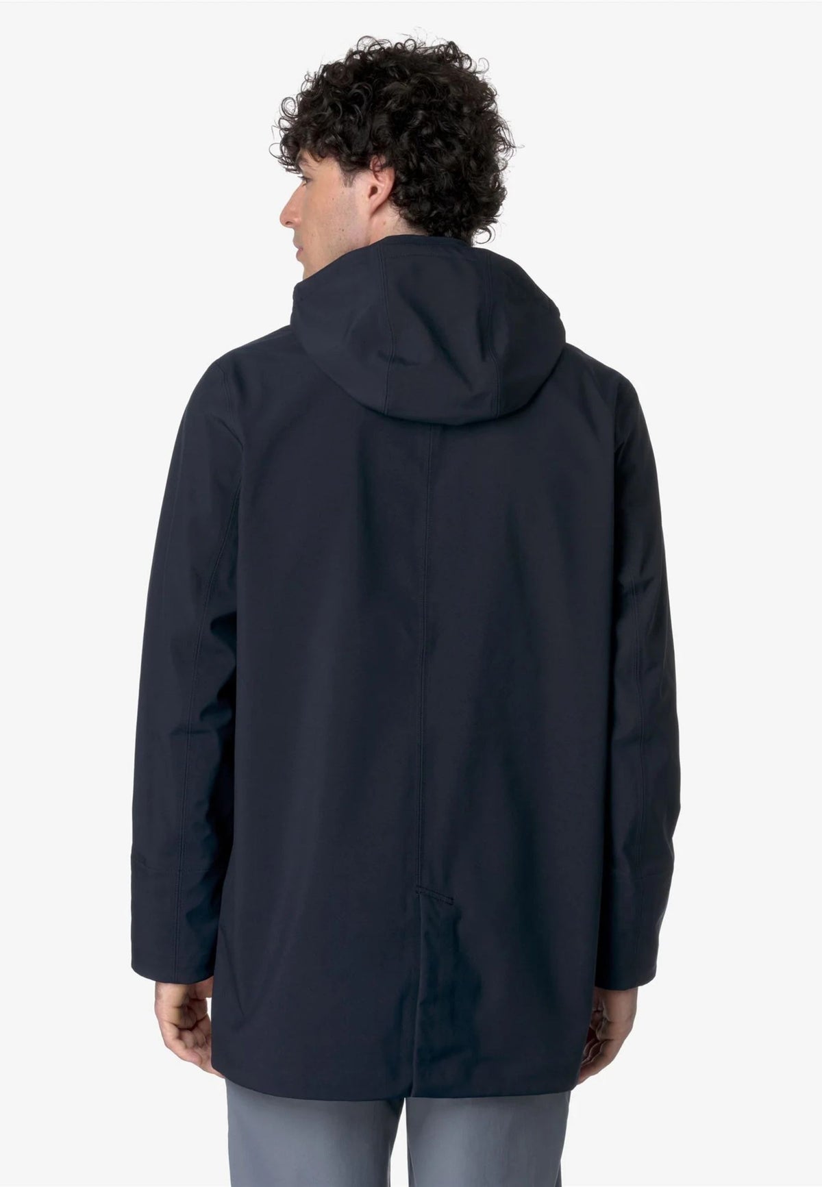 K-Way Duke Bonded - Giacca Lunga Impermeabile Blu Scuro