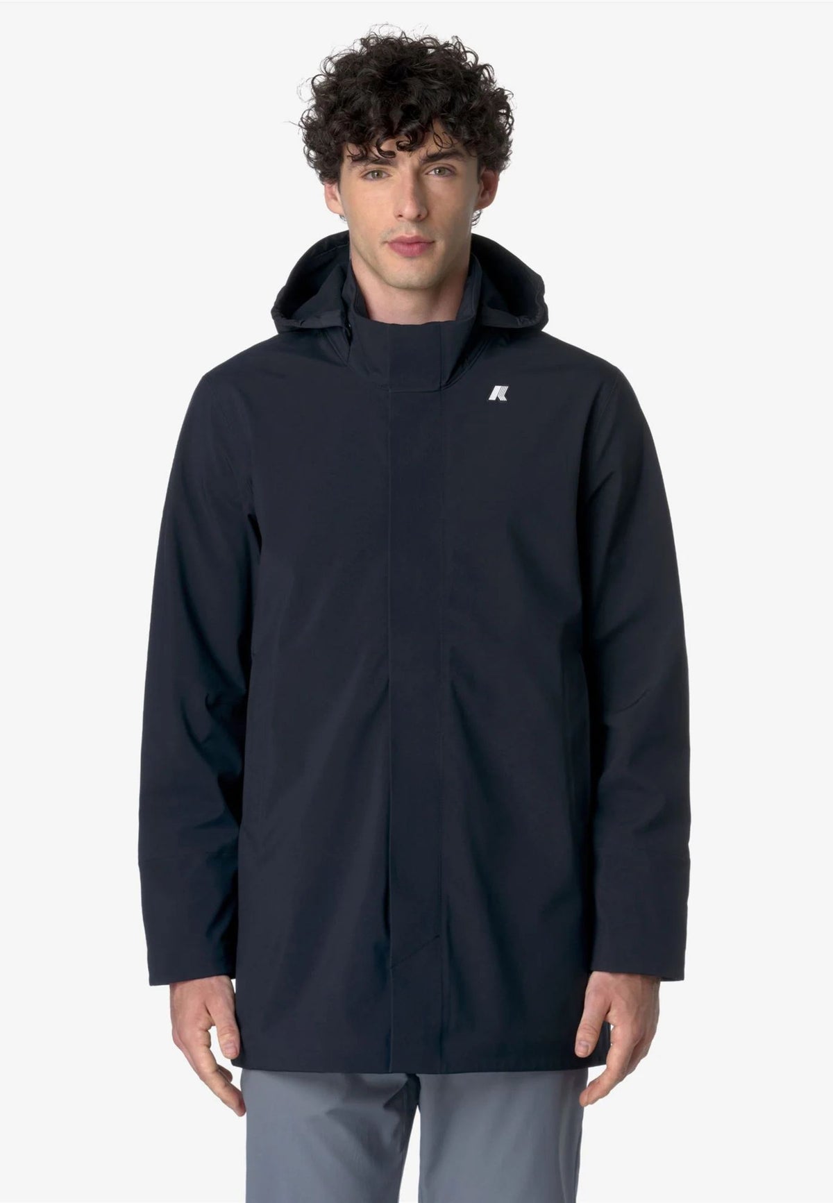 K-Way Duke Bonded - Giacca Lunga Impermeabile Blu Scuro