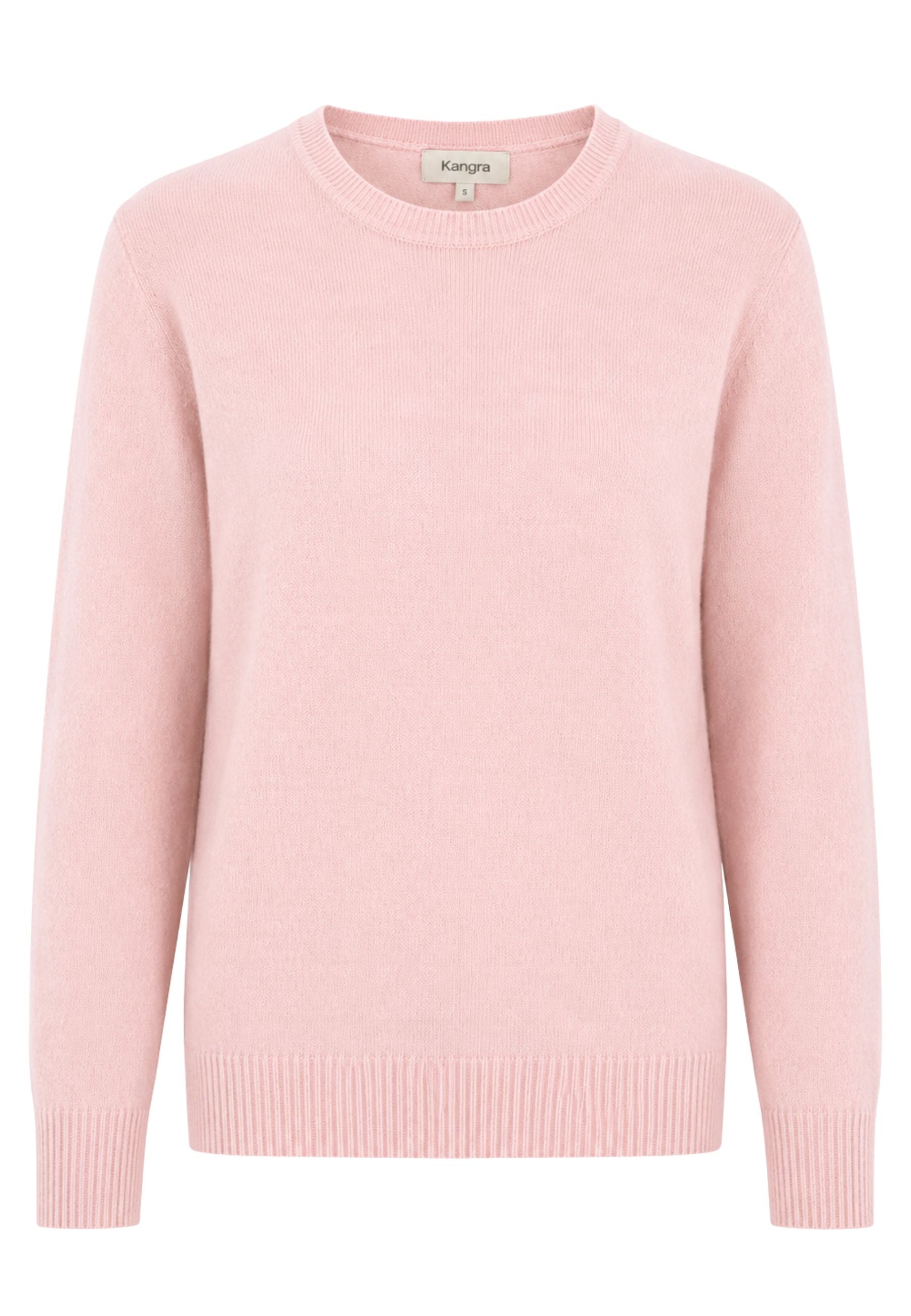 Kangra Cashmere Maglia Donna Girocollo Rasato Rosa Cipria