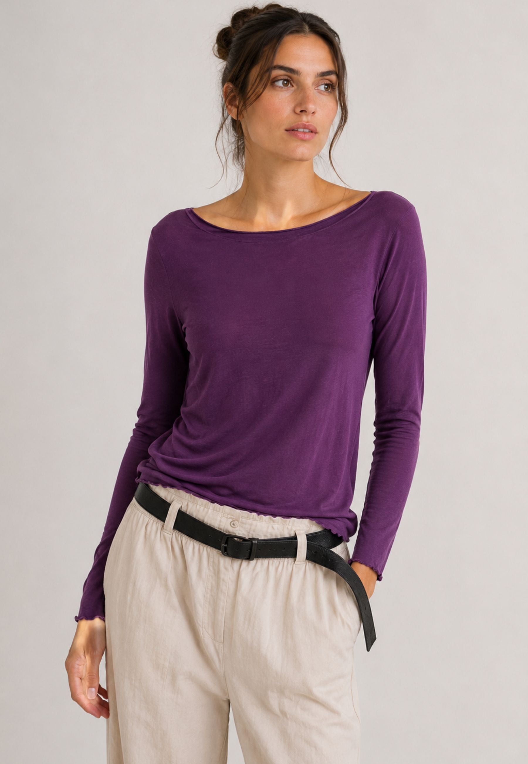 Maglia KIKISIX in Viscosa e Cashmere Viola