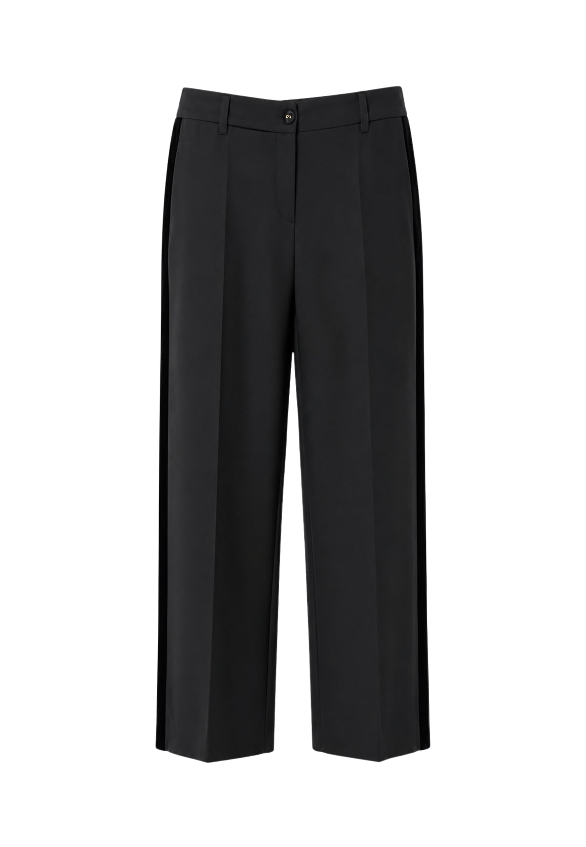 KIKISIX Pantalone Palazzo Nero con Banda Laterale