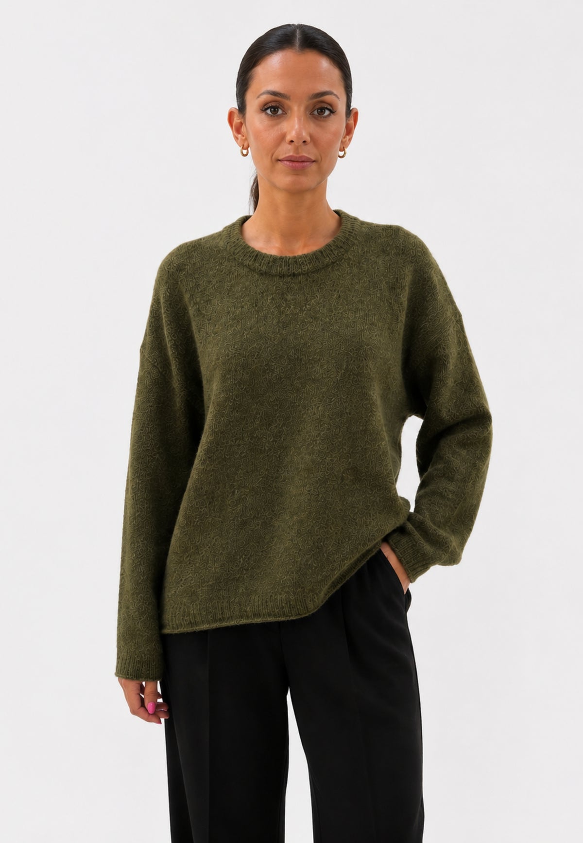 MM Max Mara - Maglia Donna Girocollo in Mohair e Alpaca