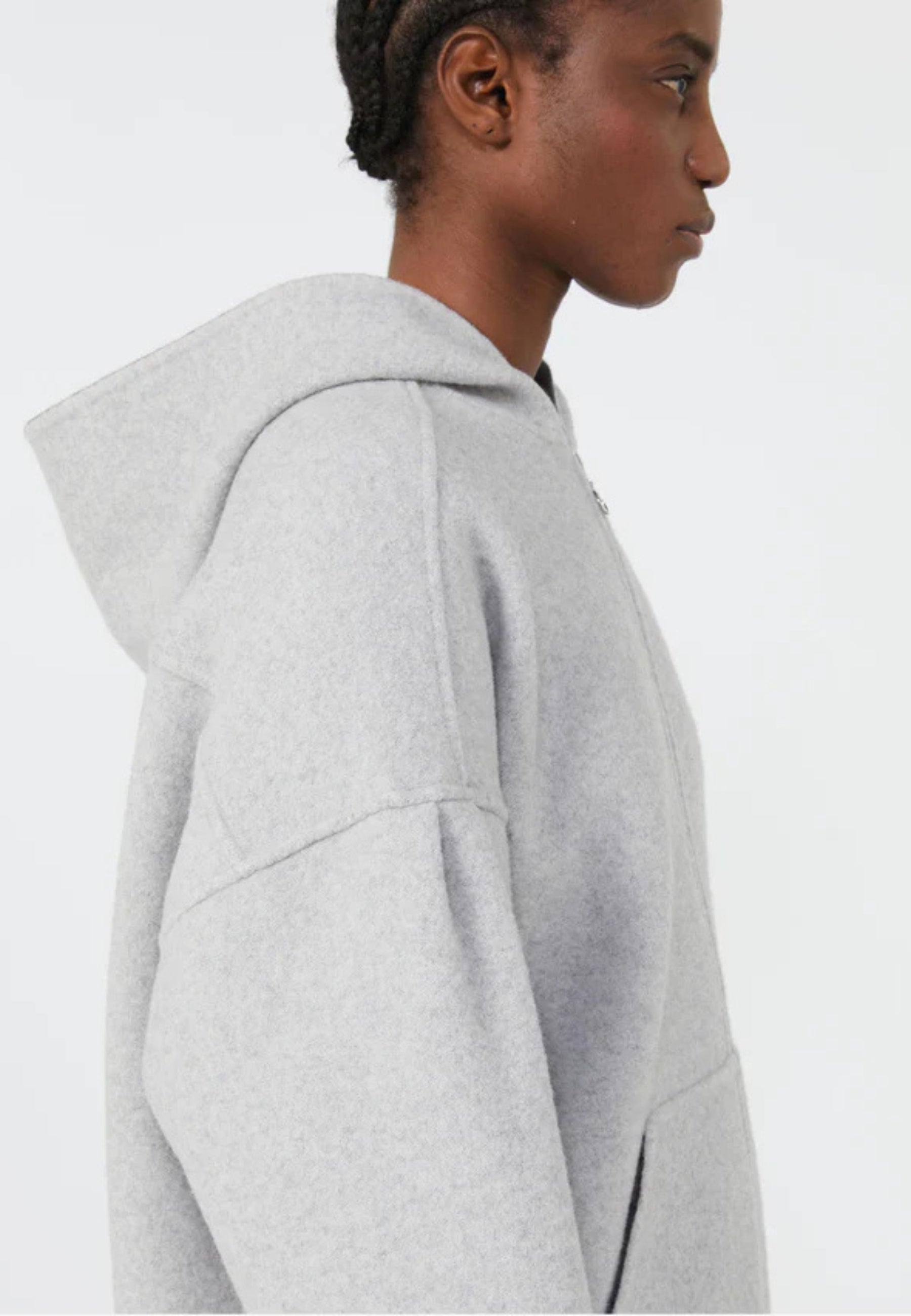 MM MAX MARA Giacca con Cappuccio in Misto Lana Modello Sottile