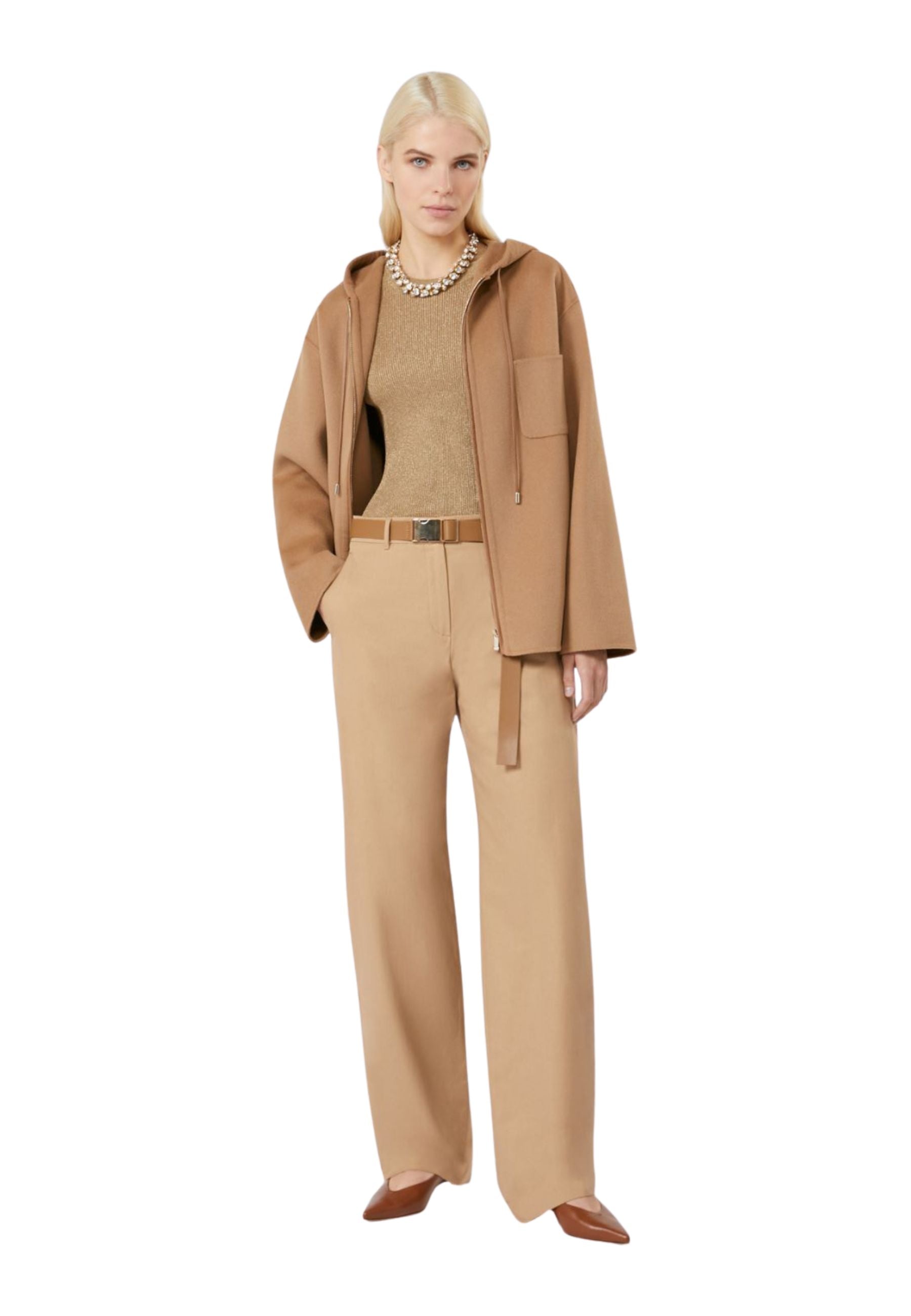 Max Mara Studio - Pantalone BLEU in cotone colore cammello