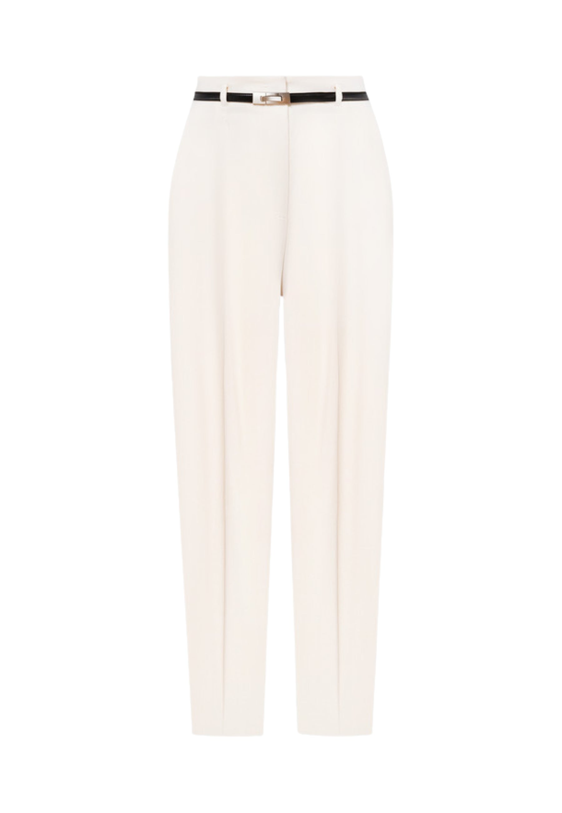 Max Mara Pantaloni Briose Donna in Lana Bianca con Pinces