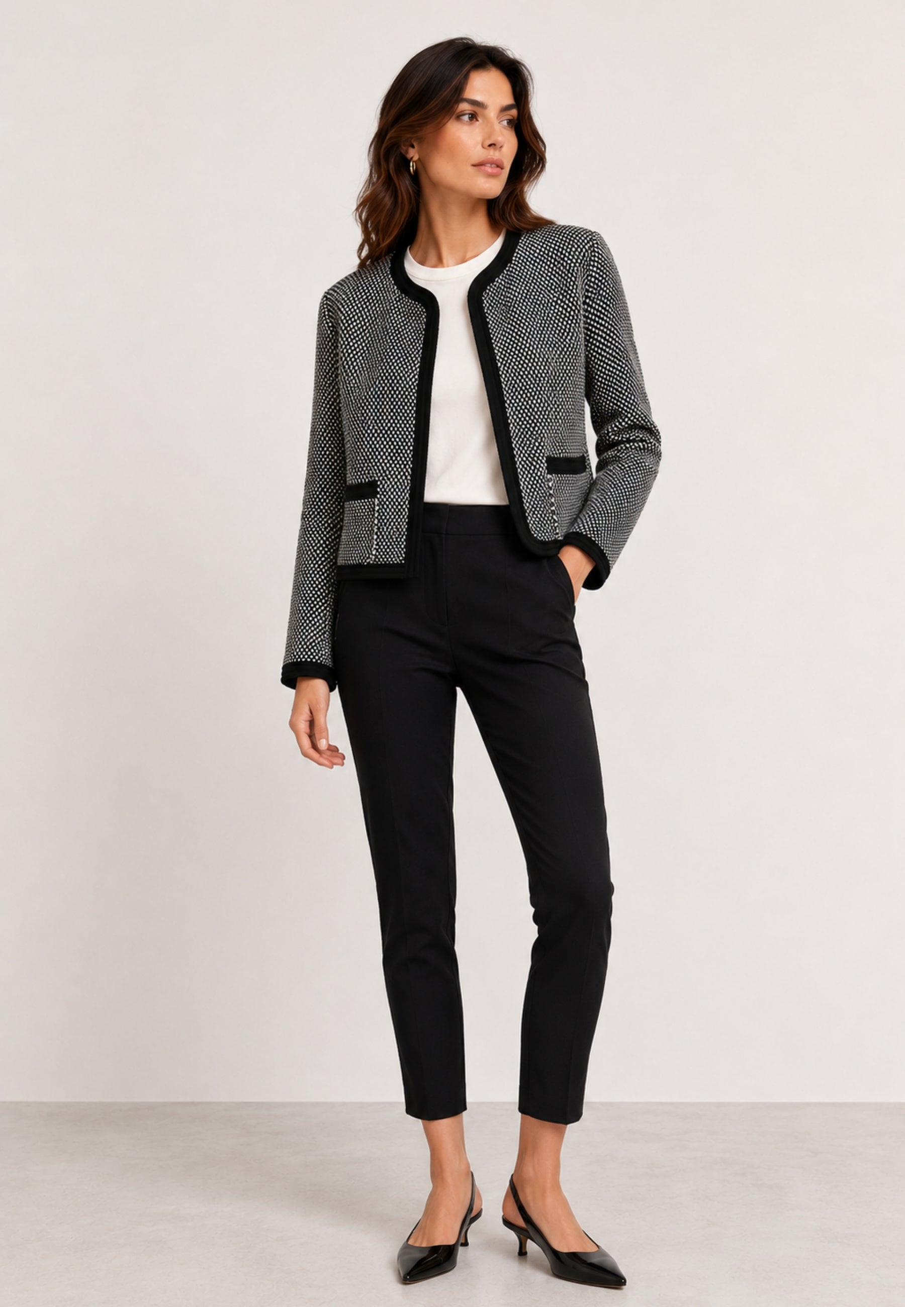 MAX MARA STUDIO Cardigan in maglia jacquard bicolore