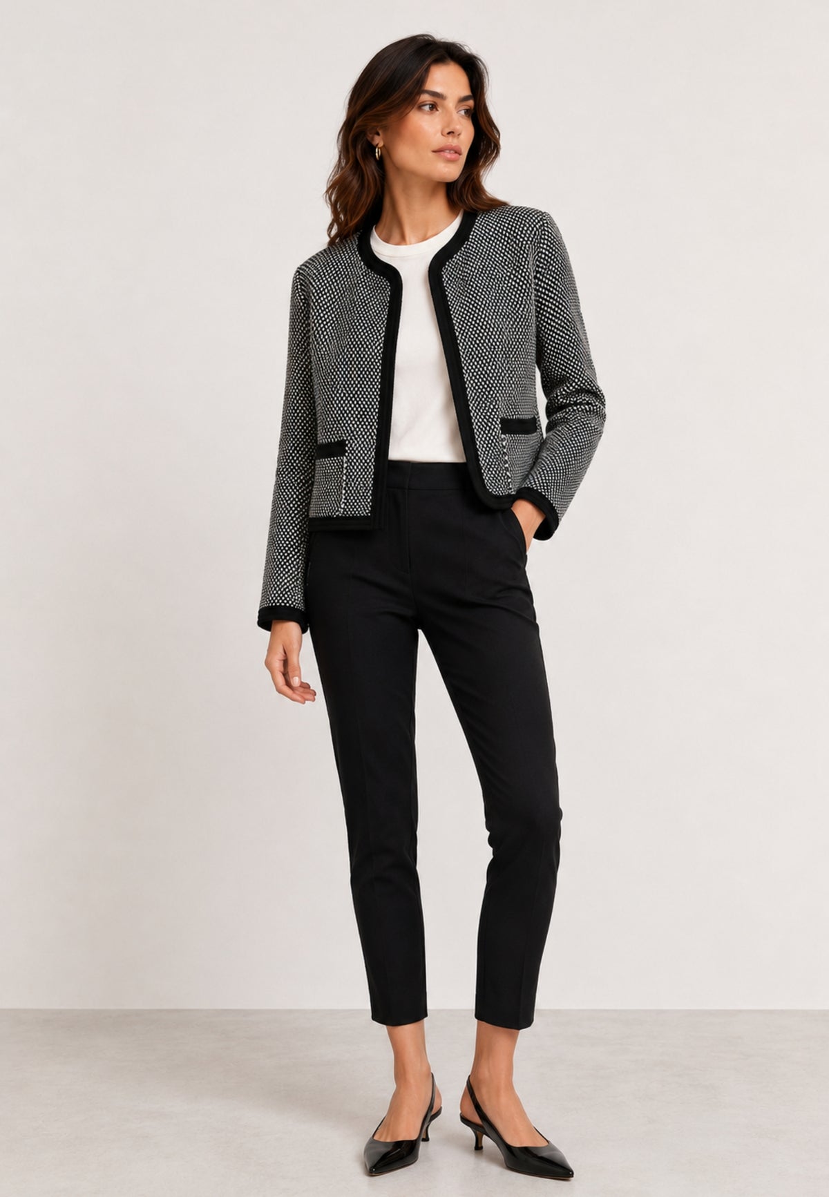 MAX MARA STUDIO Cardigan in maglia jacquard bicolore