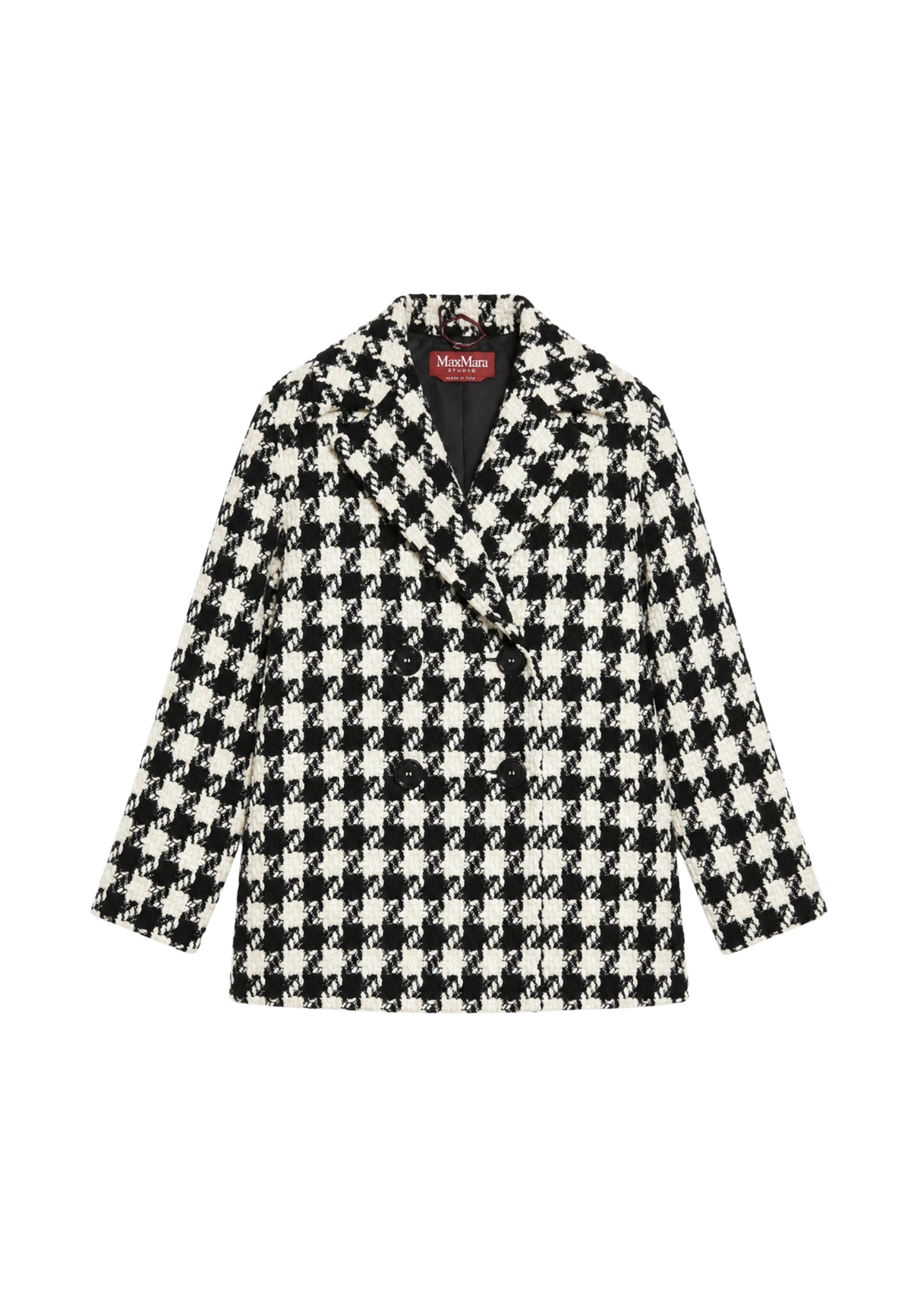 MAX MARA STUDIO Caban ELGAR in lana pied-de-poule