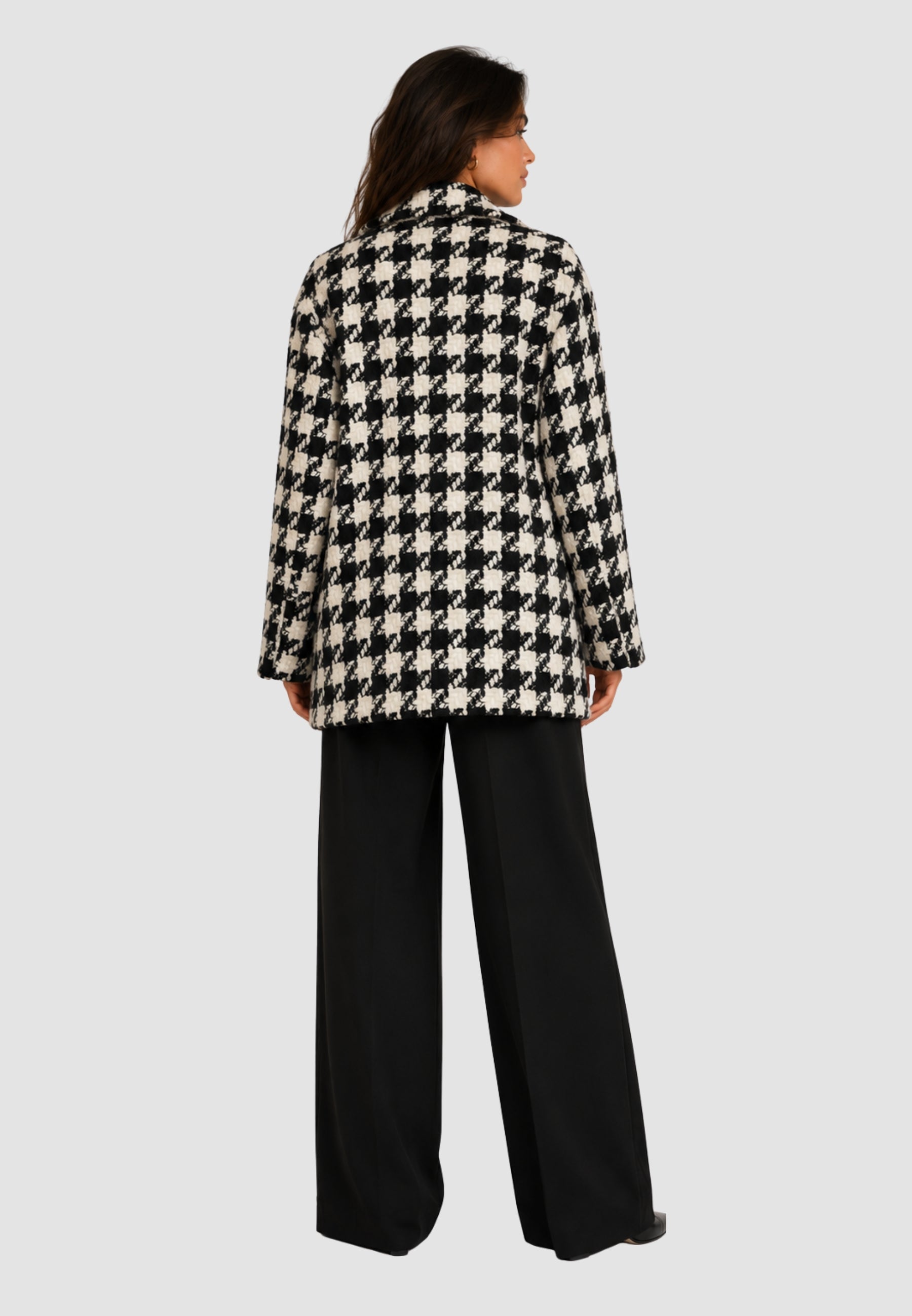 MAX MARA STUDIO Caban ELGAR in lana pied-de-poule