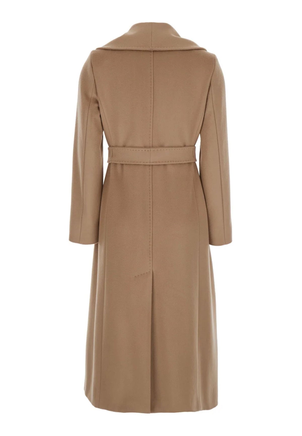 Max Mara Studio Cappotto in Lana Vergine Cammello con Cintura