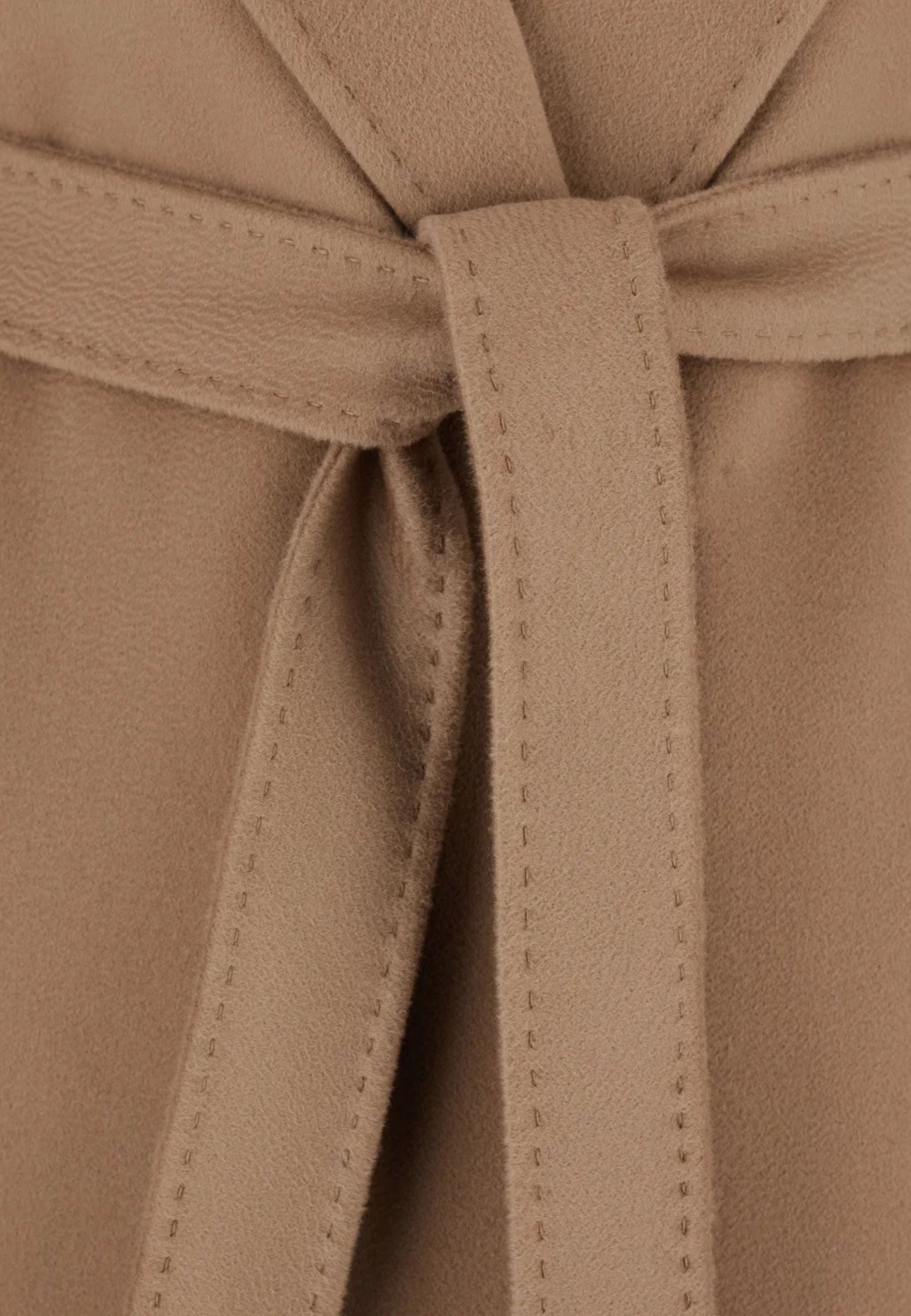 Max Mara Studio Cappotto in Lana Vergine Cammello con Cintura