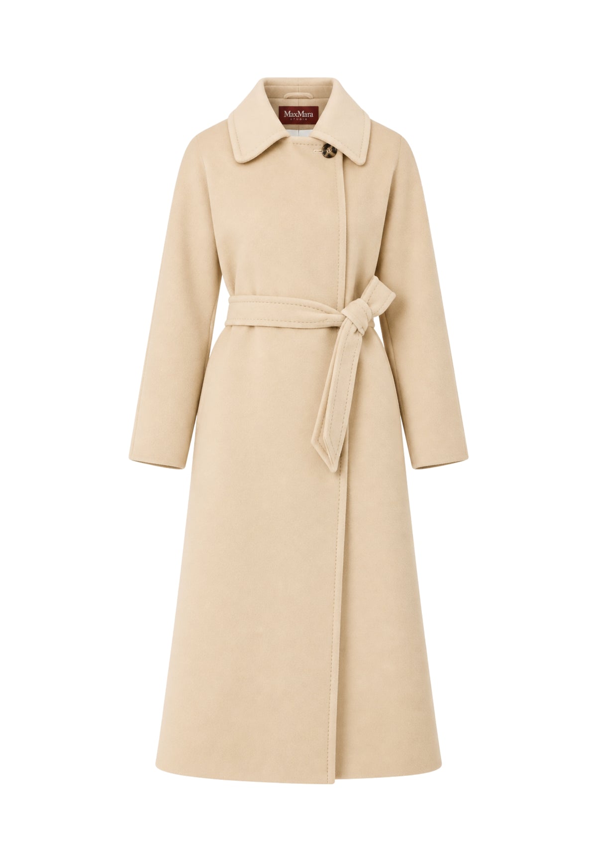 Max Mara Studio - Cappotto lungo in pura lana con cintura