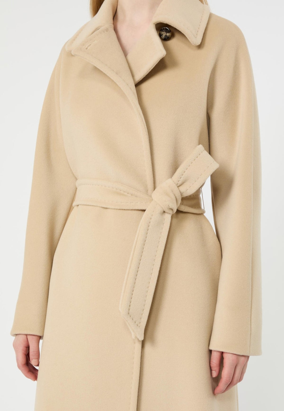 Max Mara Studio - Cappotto lungo in pura lana con cintura