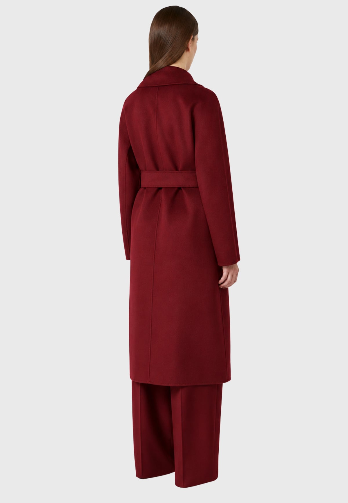 Max Mara Studio - Cappotto lungo a vestaglia in lana, cashmere e seta - Rubino