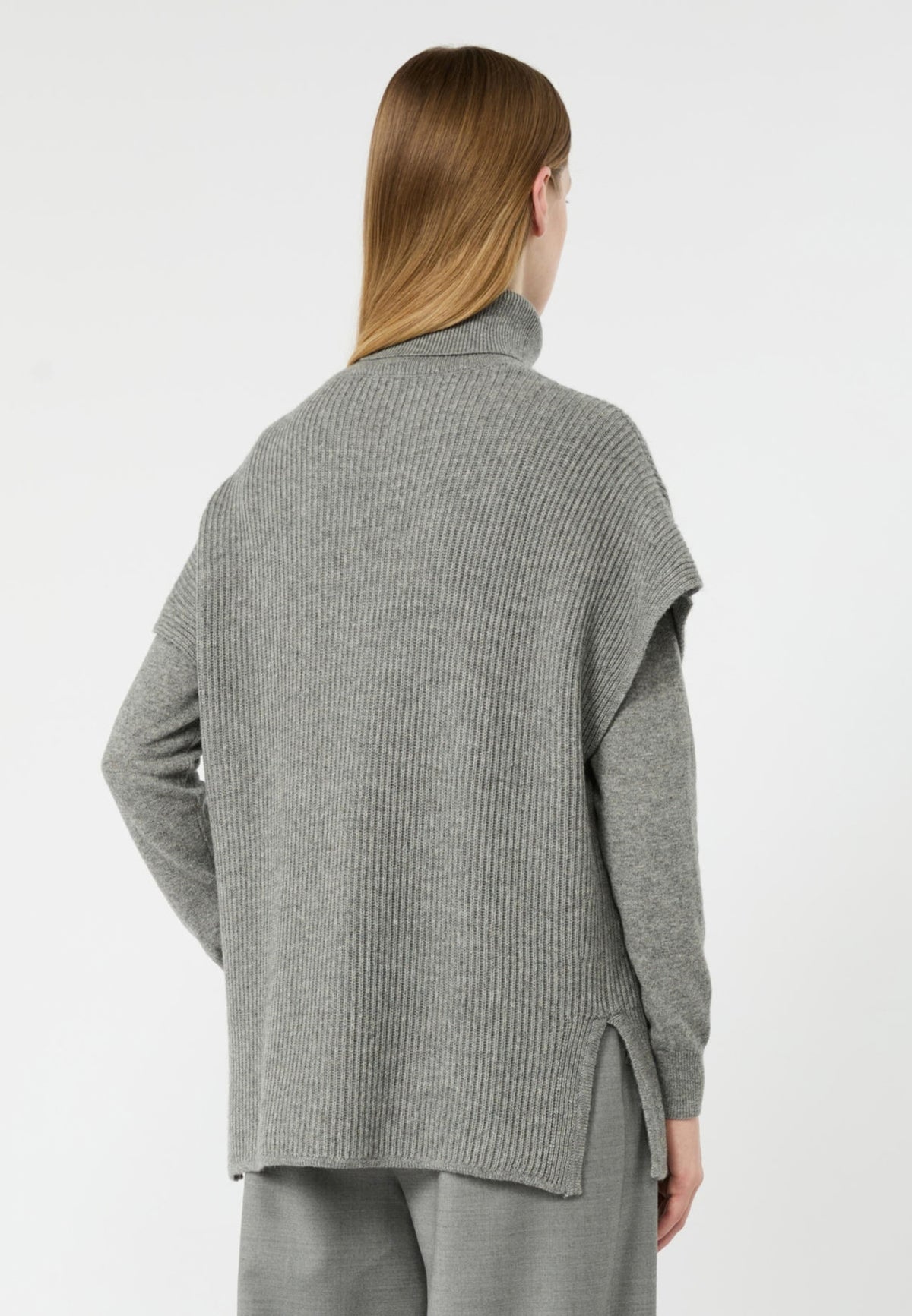 Max Mara Studio - Gilet in lana e cashmere a costa inglese