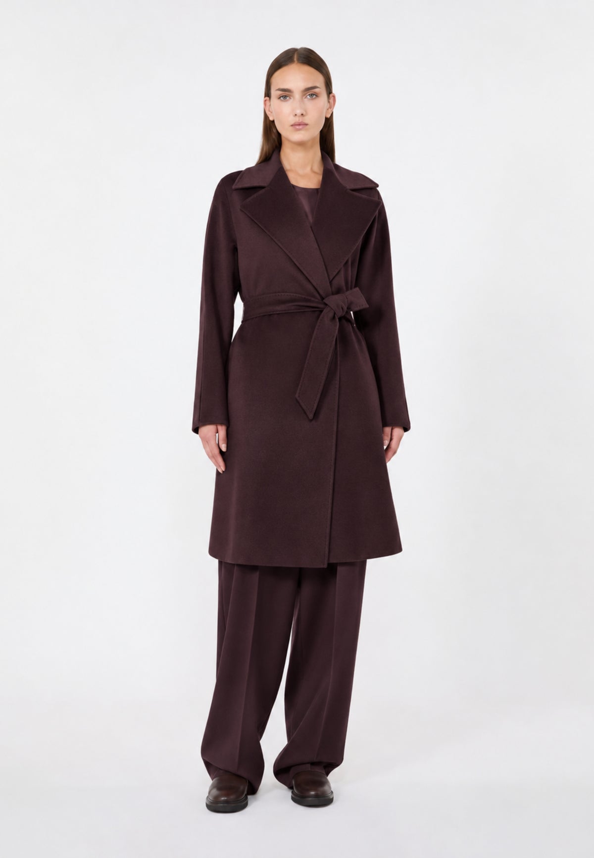 Max Mara Studio - Cappotto a vestaglia in drap di pura lana Blu