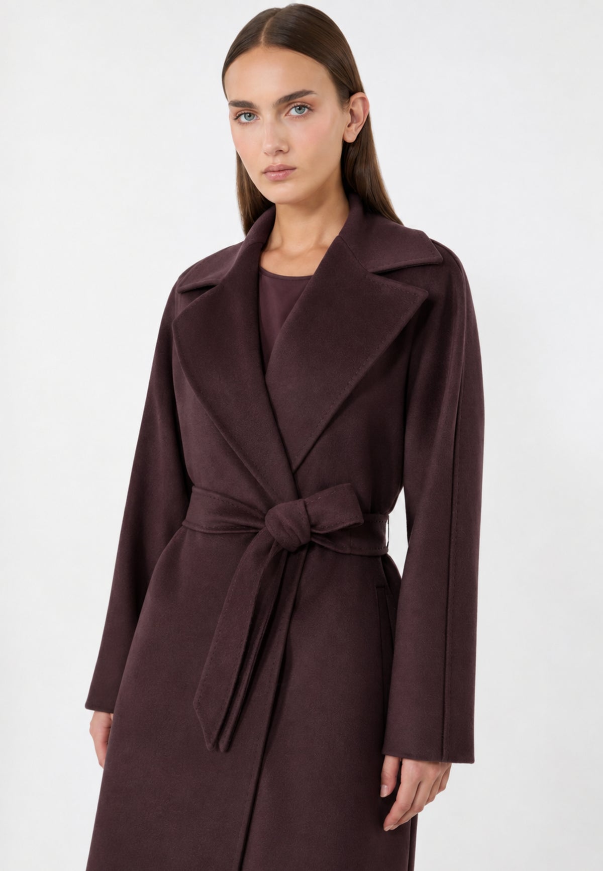 Max Mara Studio - Cappotto a vestaglia in drap di pura lana Blu
