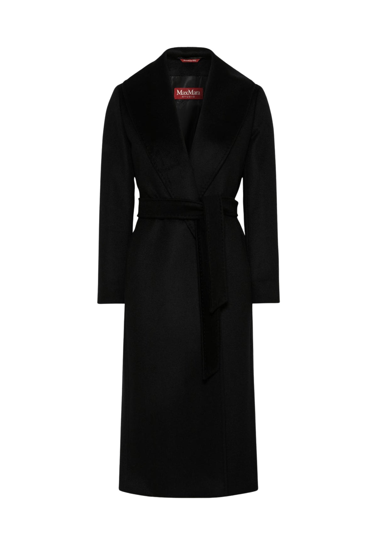 Max Mara Studio - Cappotto lungo a vestaglia in pura lana