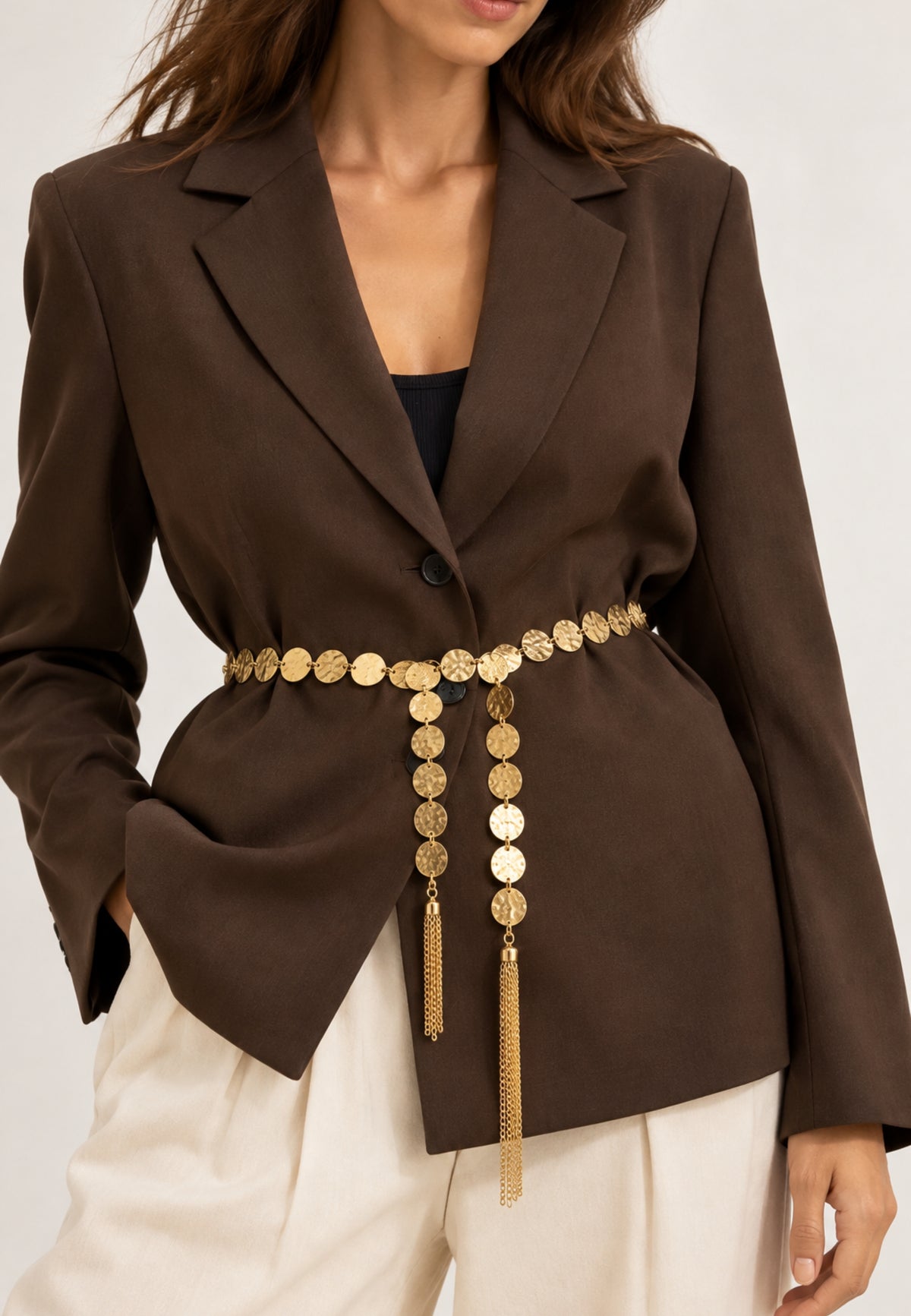 Max Mara Studio - Cintura gioiello con dischi dorati