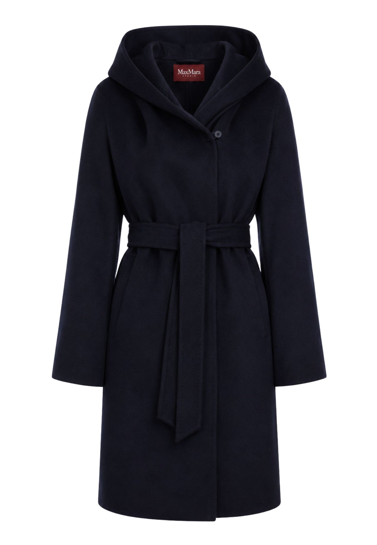 Max Mara Studio Newmang Cappotto con Cappuccio in Lana Vergine