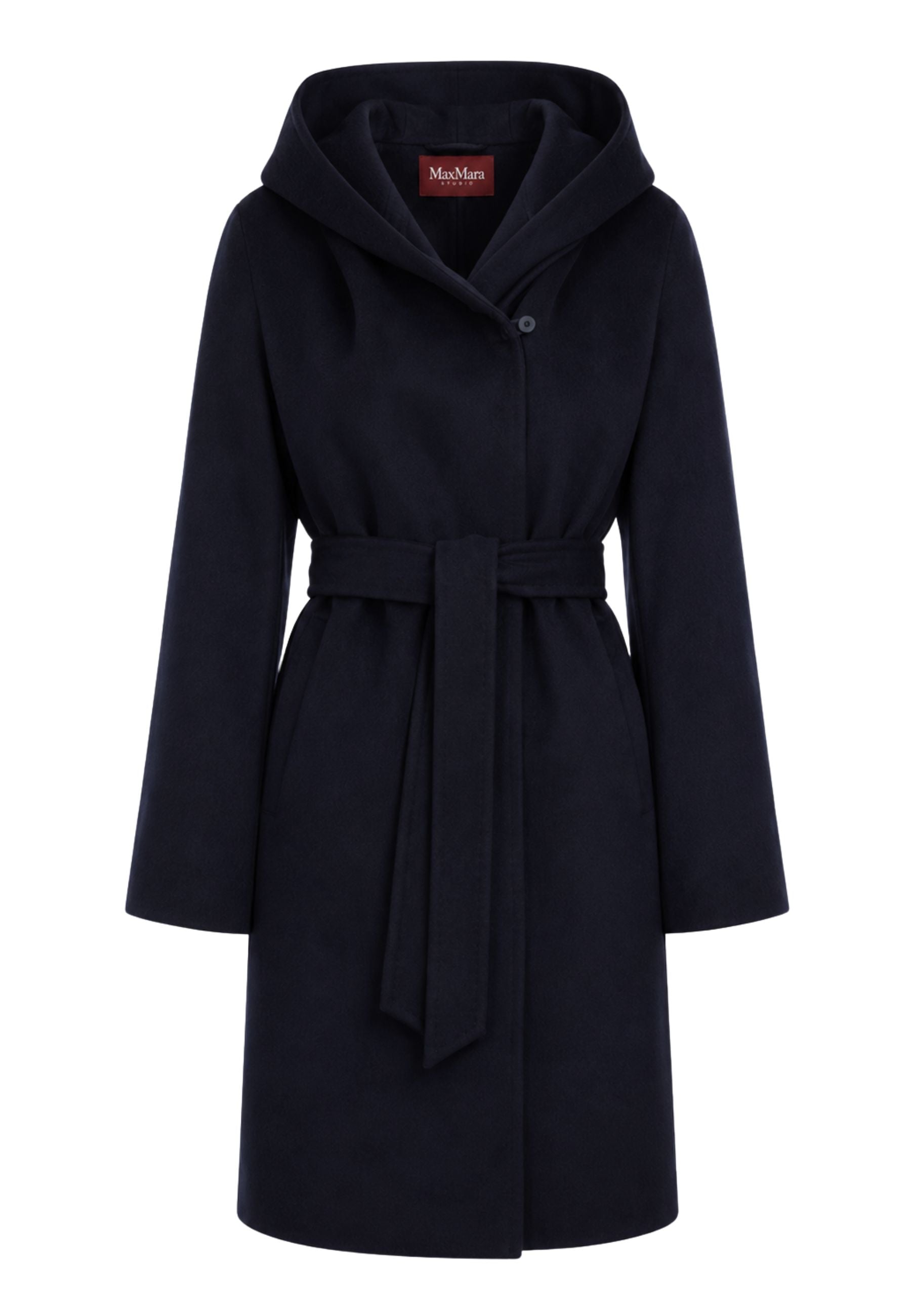 Max Mara Studio Newmang Cappotto con Cappuccio in Lana Vergine