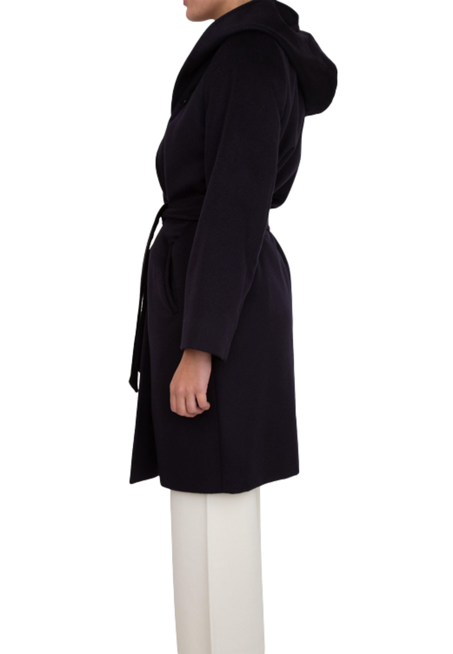 Max Mara Studio Newmang Cappotto con Cappuccio in Lana Vergine