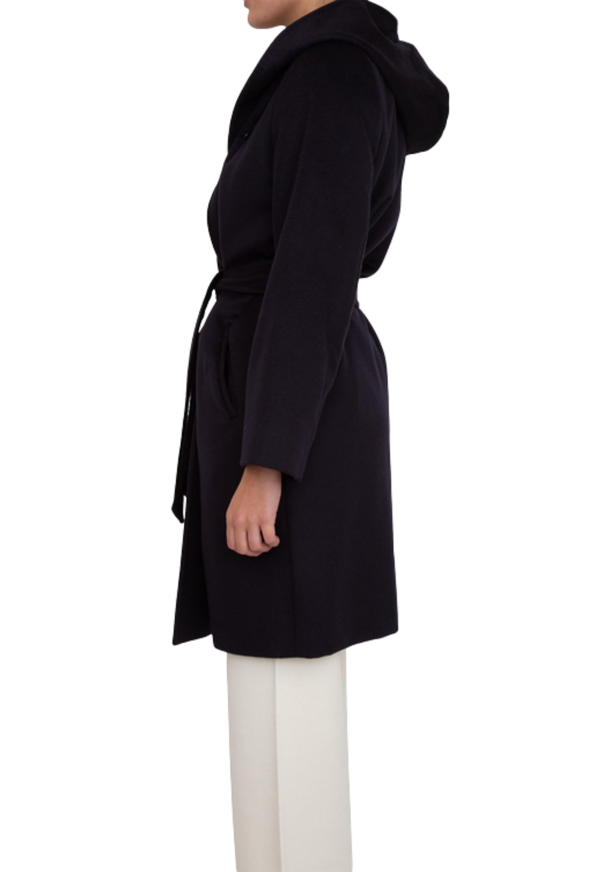 Max Mara Studio Newmang Cappotto con Cappuccio in Lana Vergine
