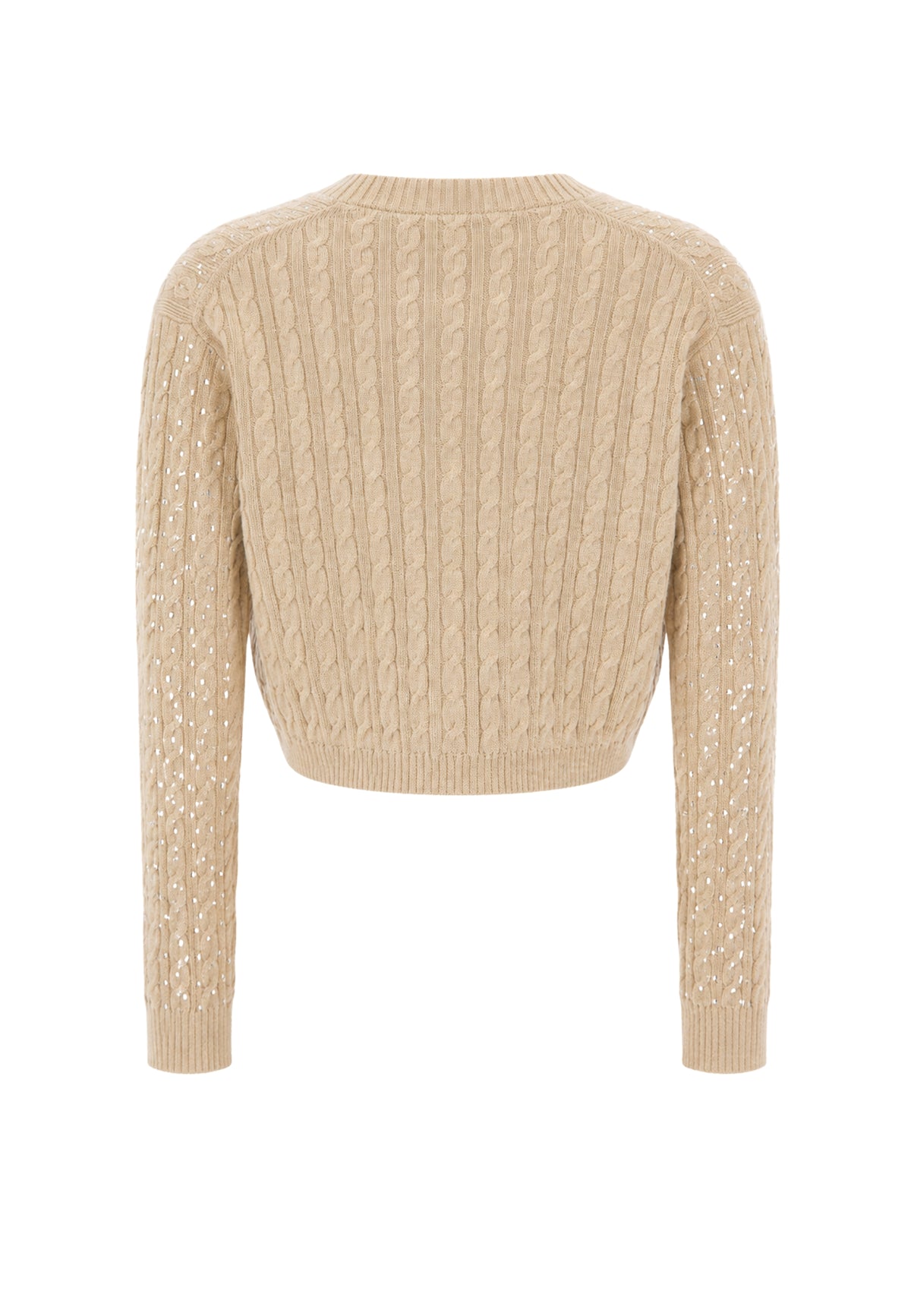Max Mara Studio Tamigi Cardigan in lana vergine con trecce grigio