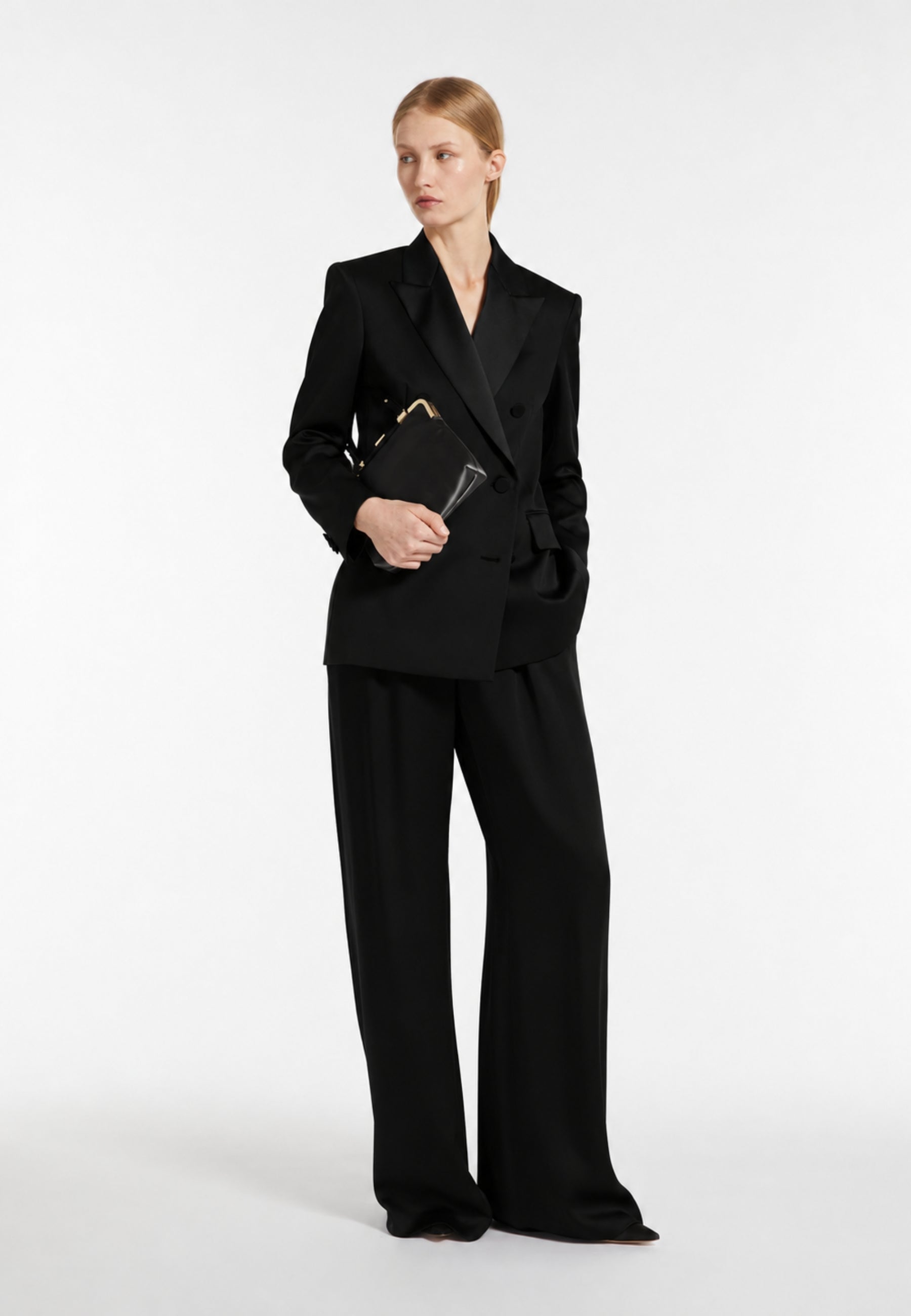 Max Mara Studio Blazer Teiera doppiopetto in satin