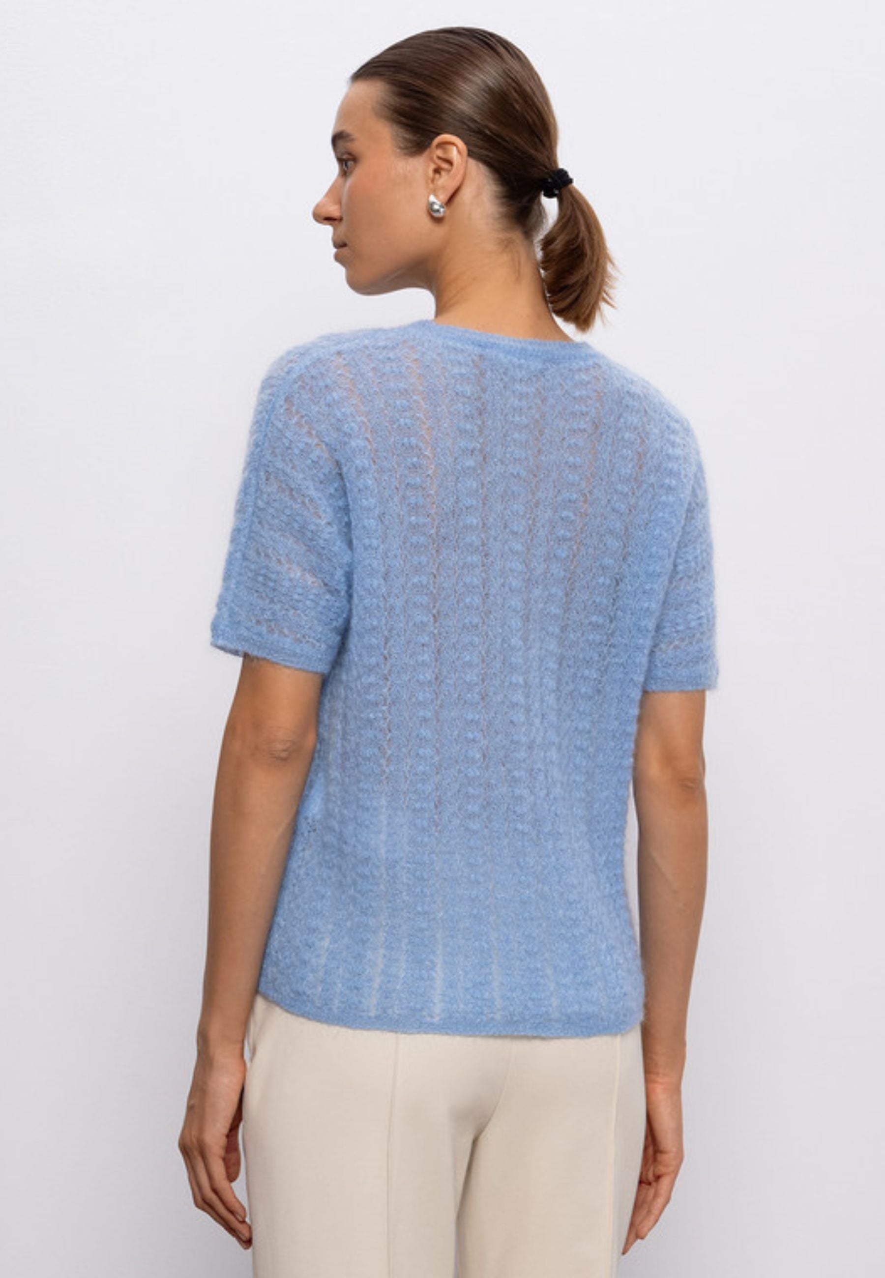 Max Mara Studio Terzo Maglia in mohair traforato blu