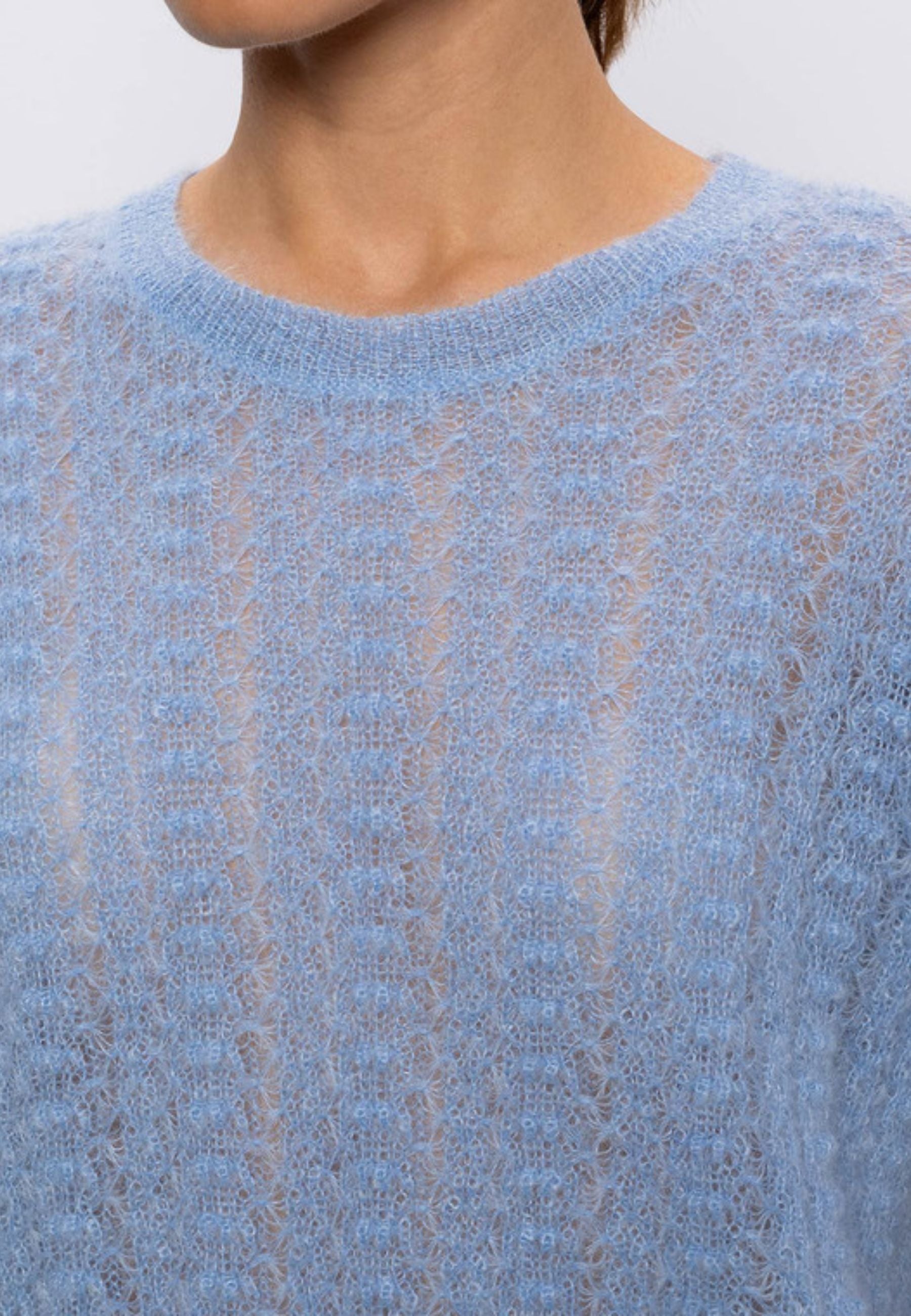 Max Mara Studio Terzo Maglia in mohair traforato blu